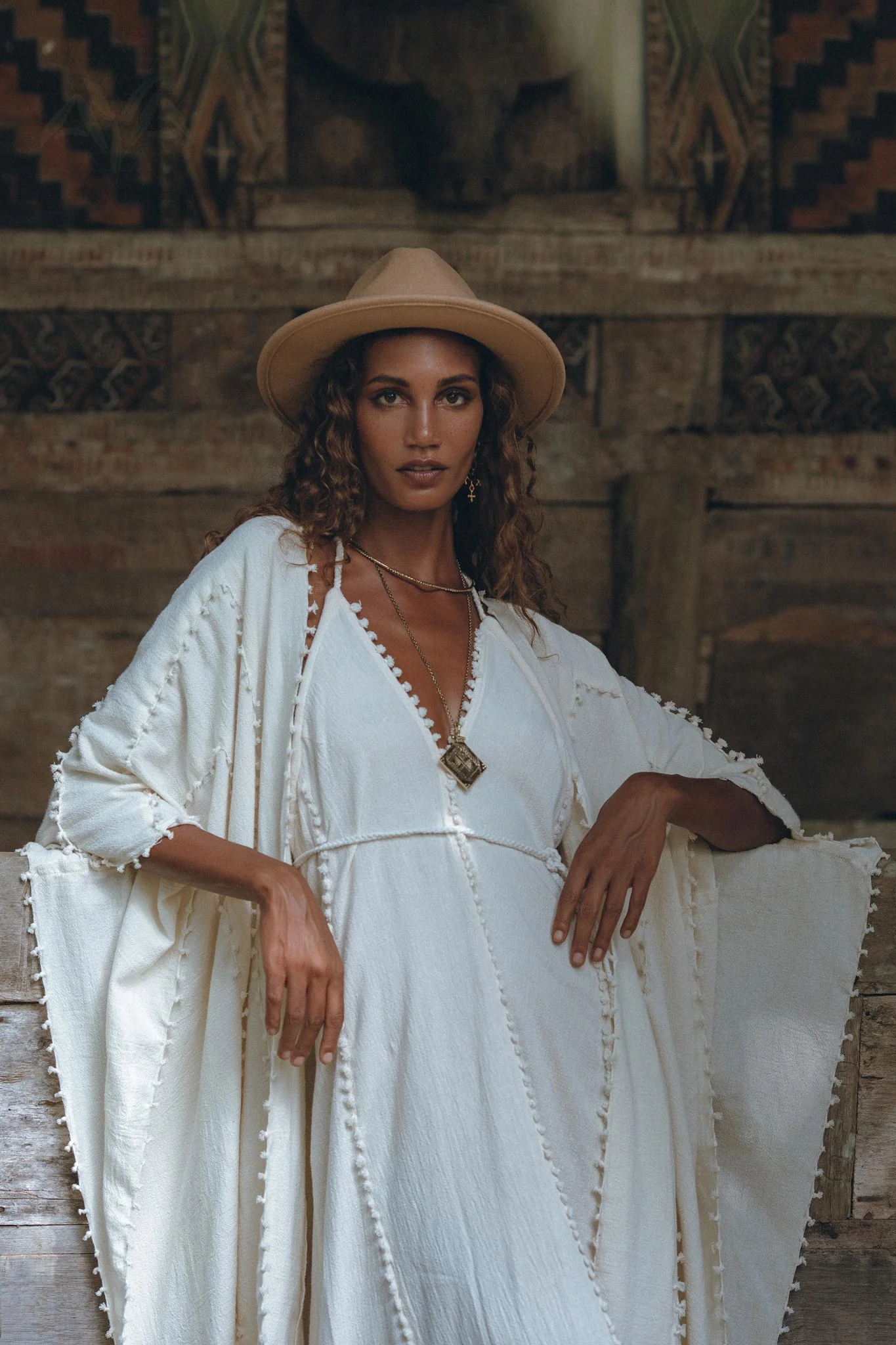 Bridal Poncho Robe • Boho Cape for Women • Bohemian Kimono Overcoat - Image 2