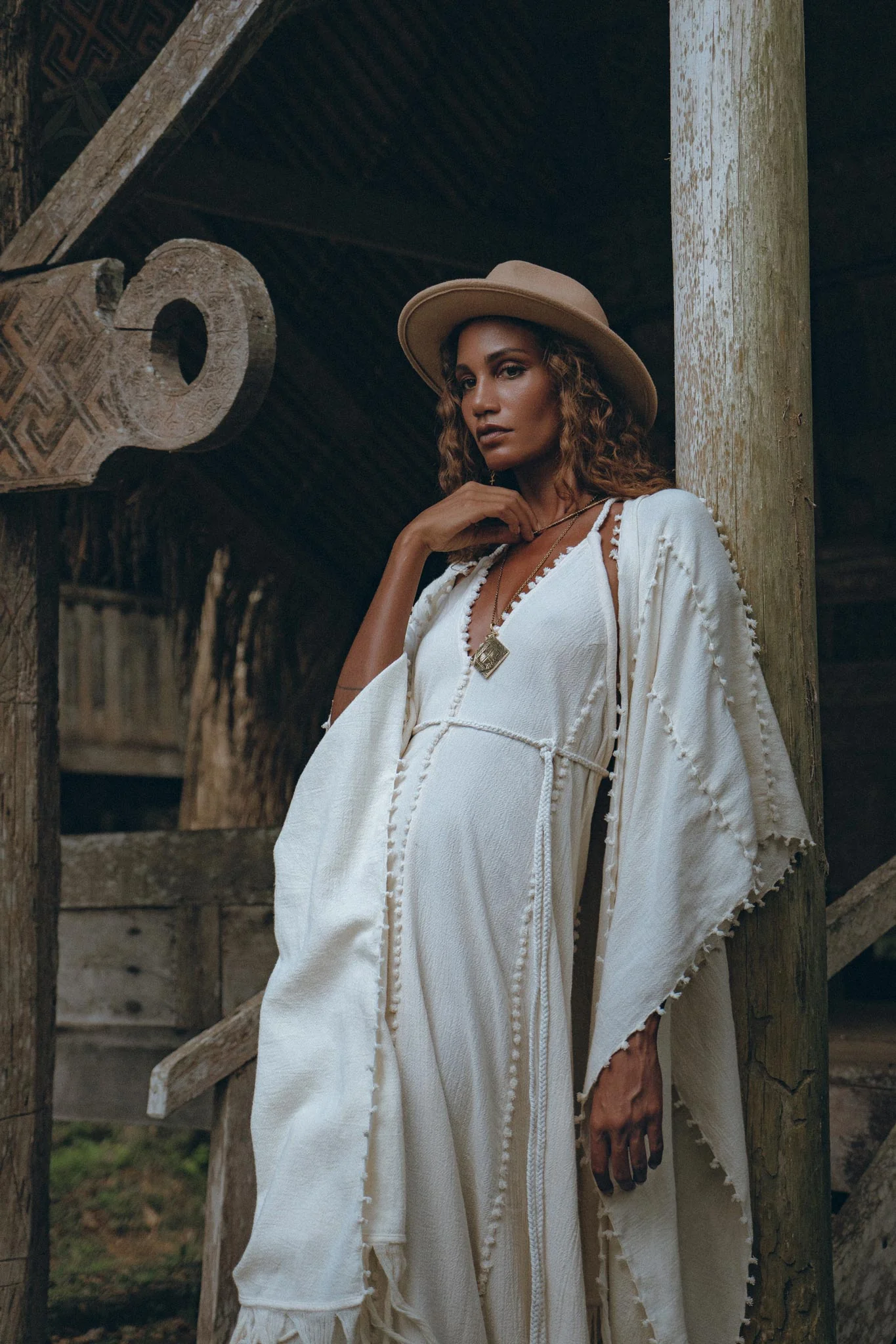 Bridal Poncho Robe • Boho Cape for Women • Bohemian Kimono Overcoat - Image 4