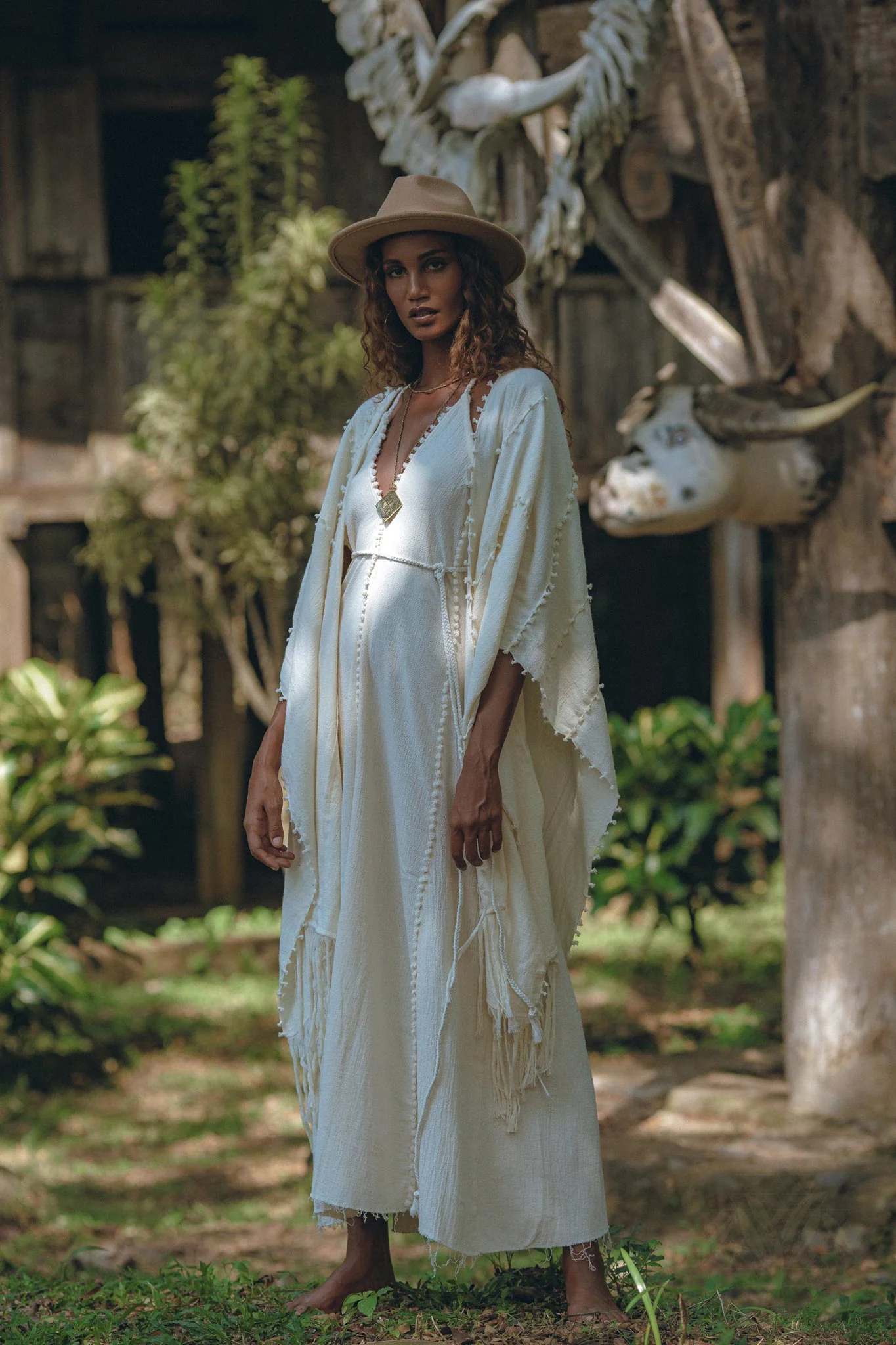 Bridal Poncho Robe • Boho Cape for Women • Bohemian Kimono Overcoat - Image 7