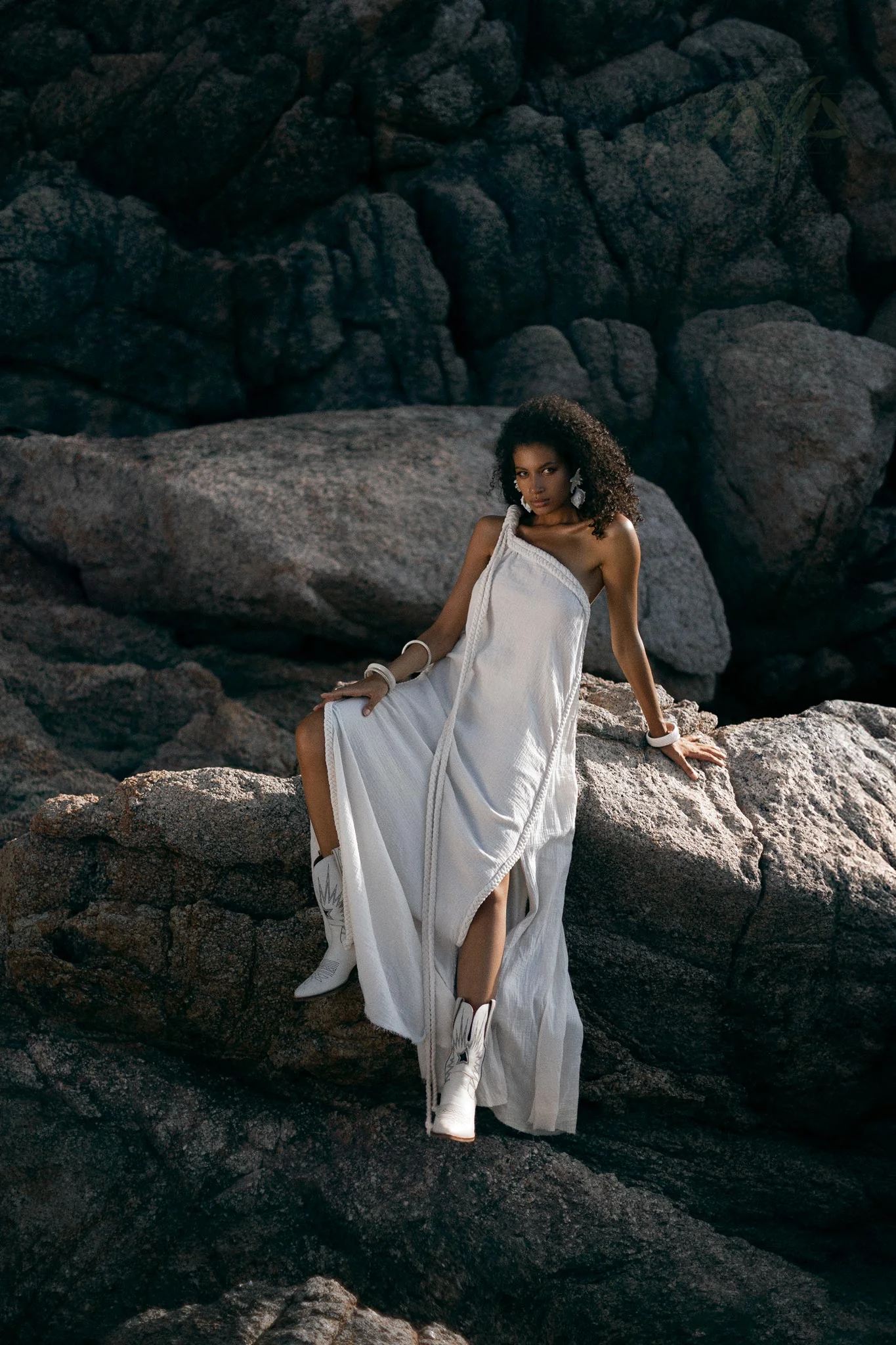 Off-White Aurora Greek Goddess Dress • Greek Gown Toga Dress • Asymmetrical One Shoulder Dress - Image 10