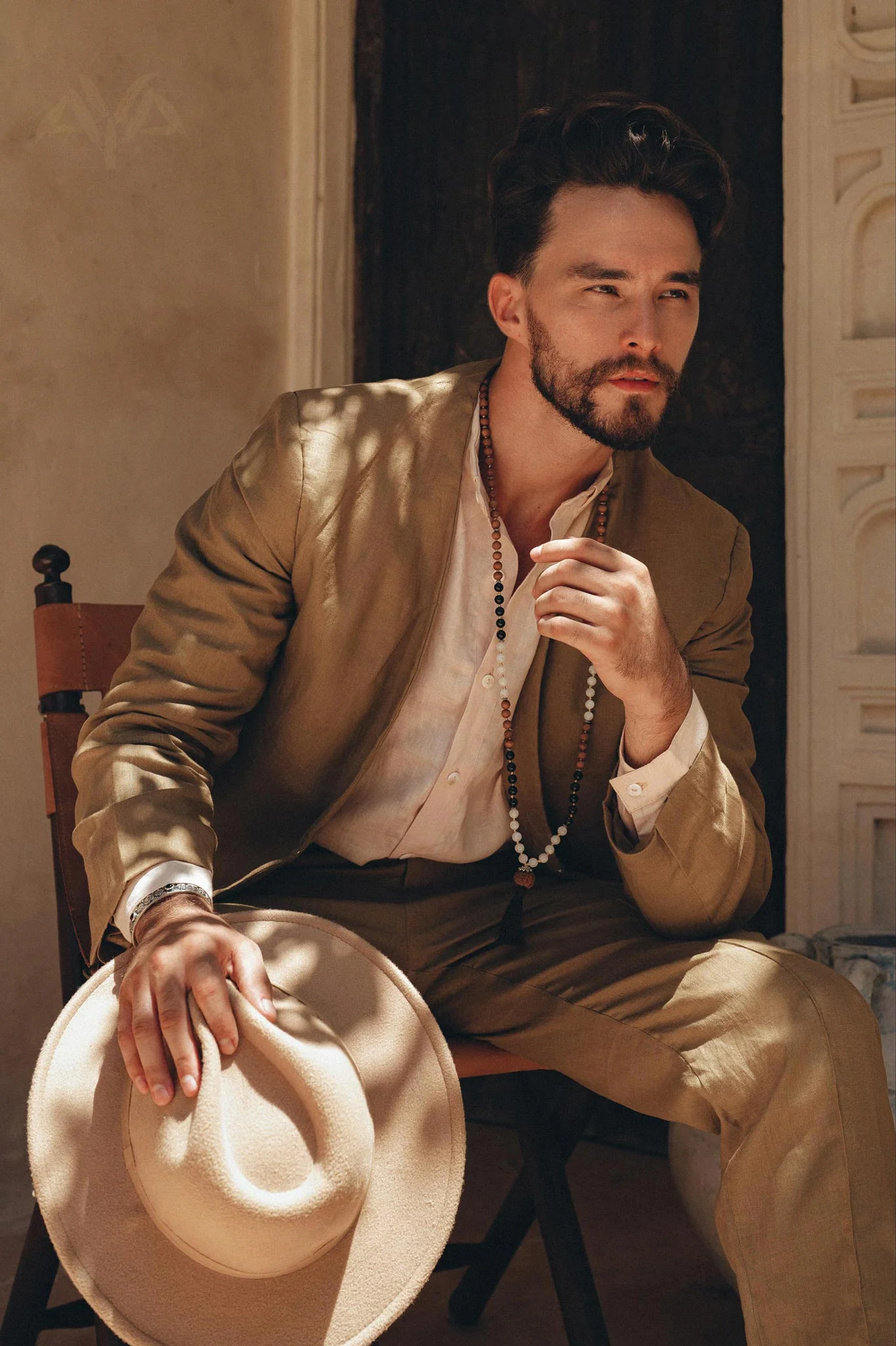 Brown Classic Linen Pants for Men - Image 4