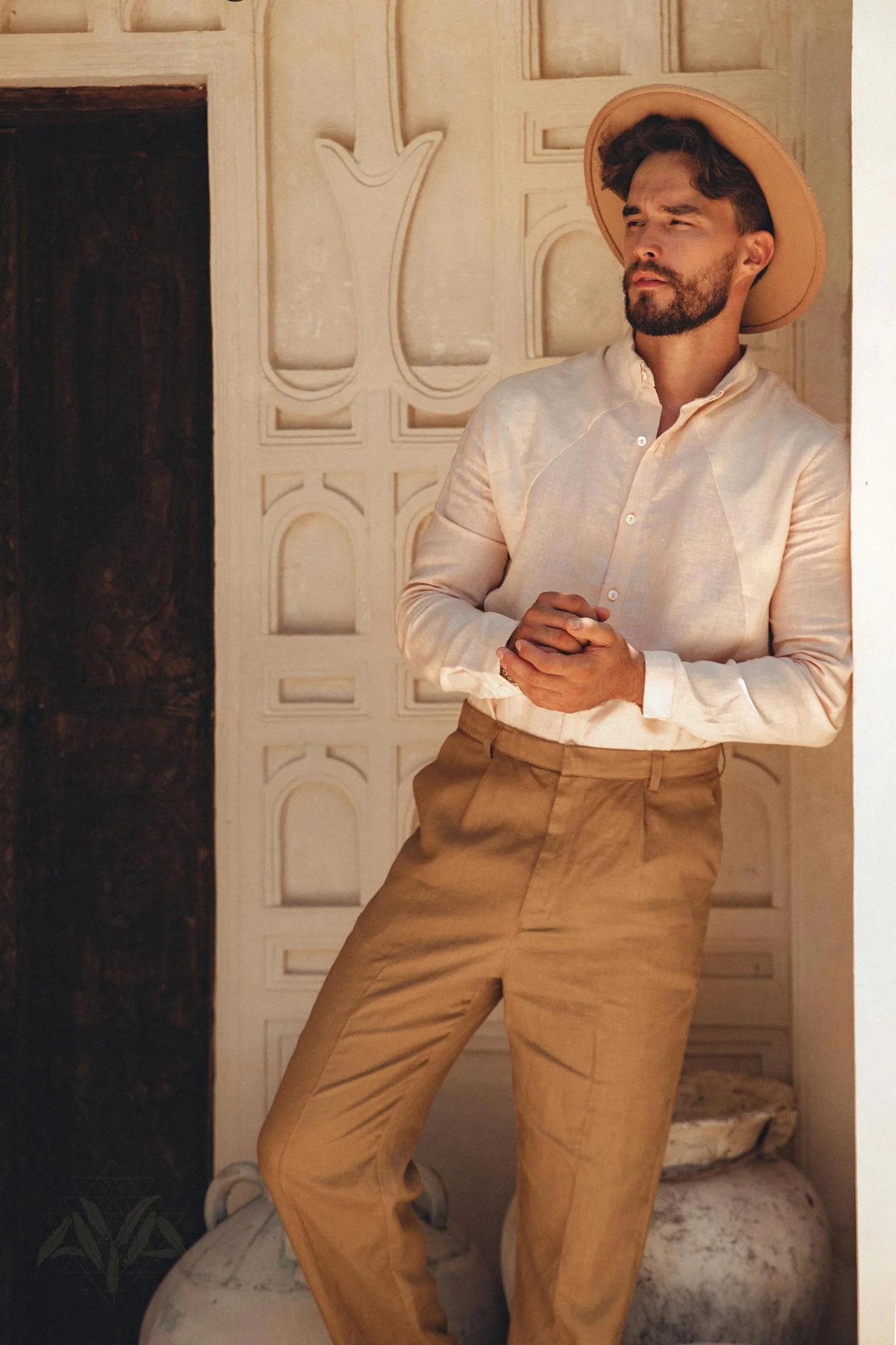 Brown Classic Linen Pants for Men - Image 6