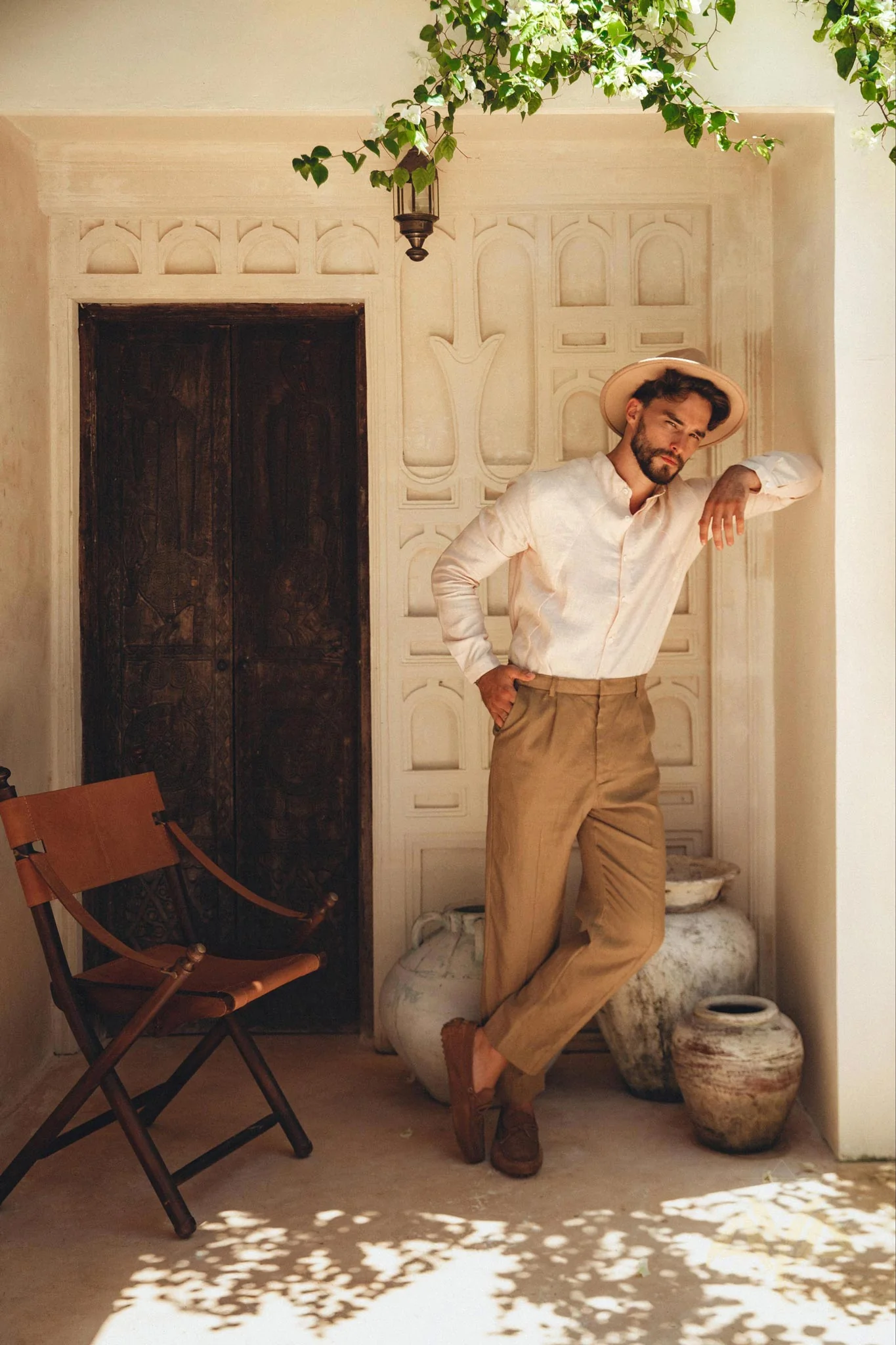 Brown Classic Linen Pants for Men - Image 8