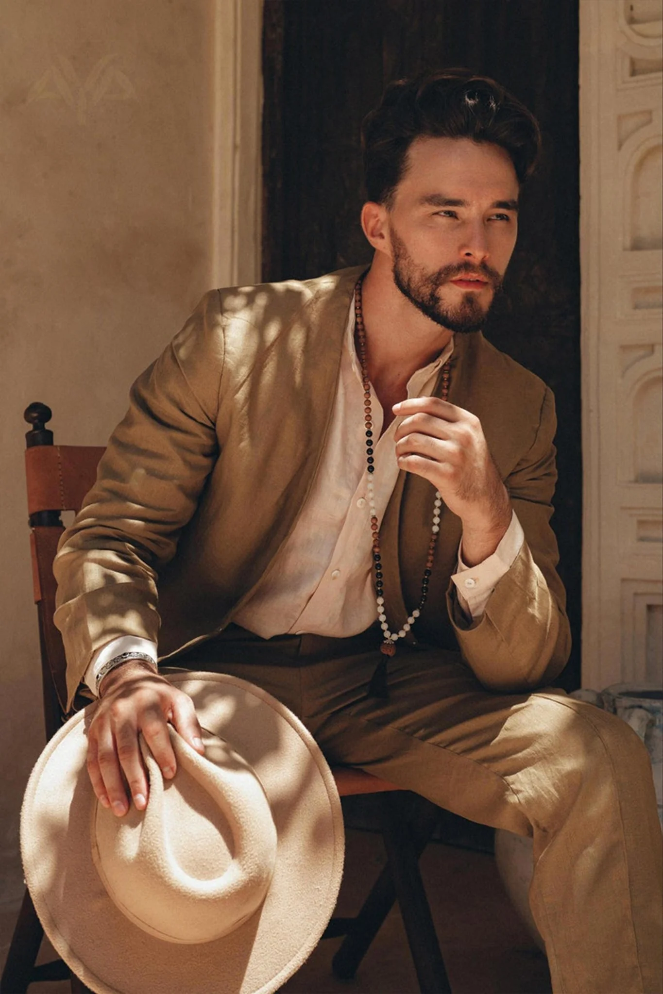 Men's Fine Linen Blazer | Earthy Brown Botanical Dye Suit Jacket