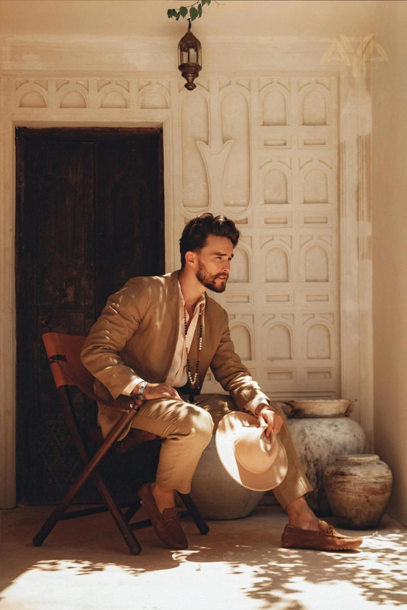 Men's Fine Linen Blazer | Earthy Brown Botanical Dye Suit Jacket - Image 2