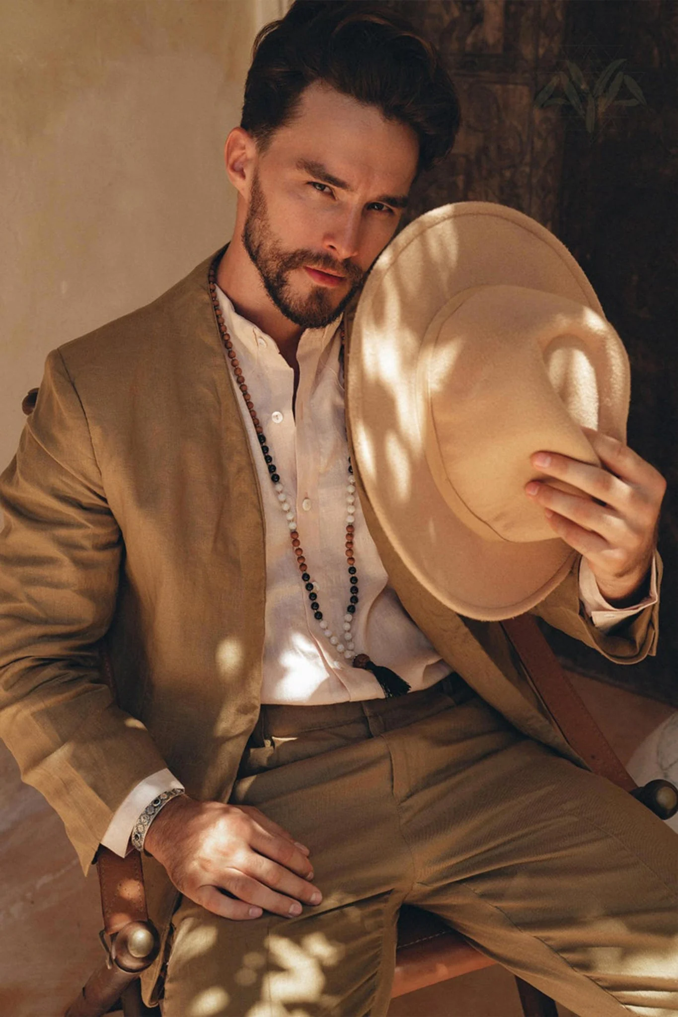 Men's Fine Linen Blazer | Earthy Brown Botanical Dye Suit Jacket - Image 4
