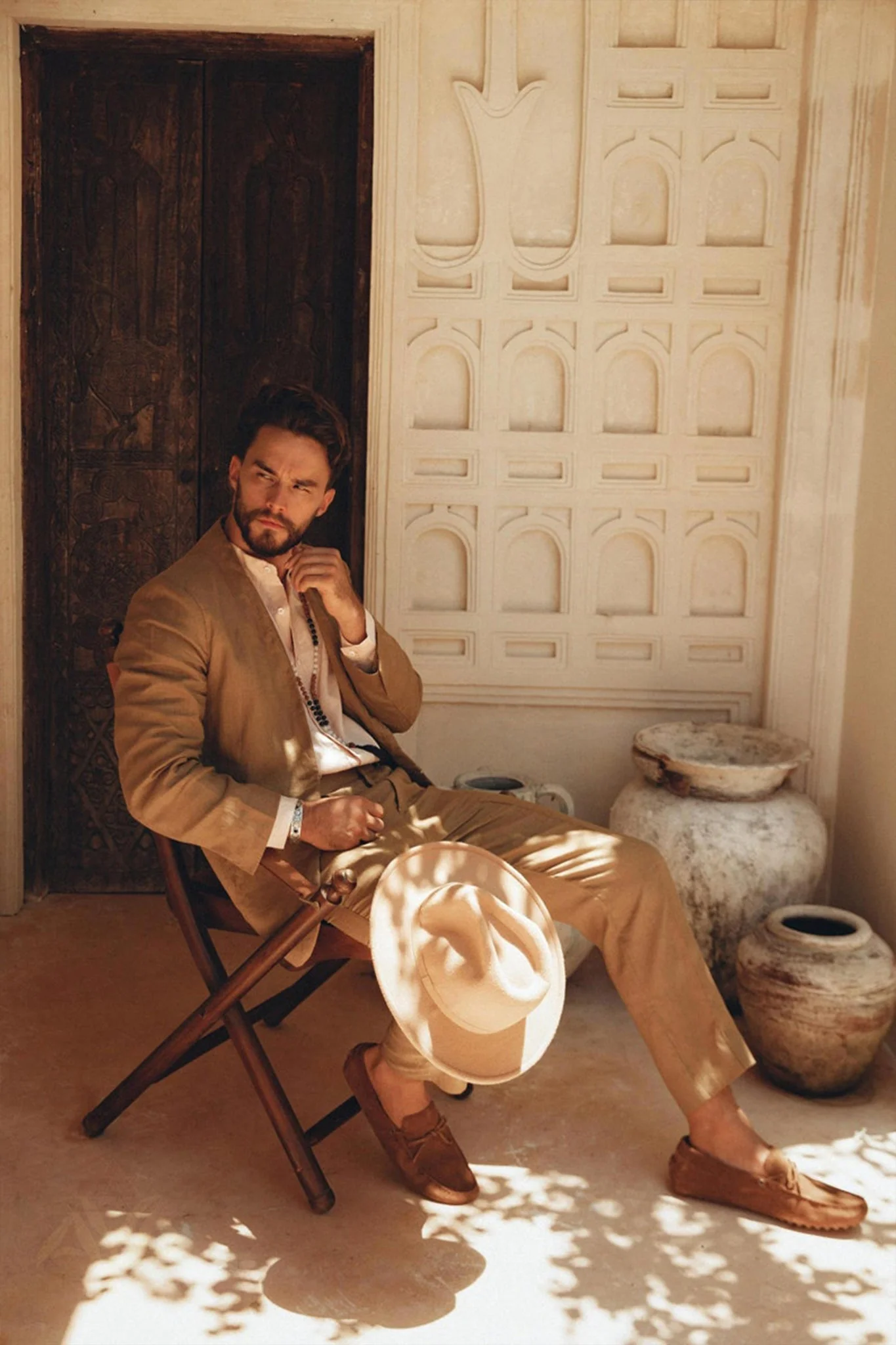 Men's Fine Linen Blazer | Earthy Brown Botanical Dye Suit Jacket - Image 5