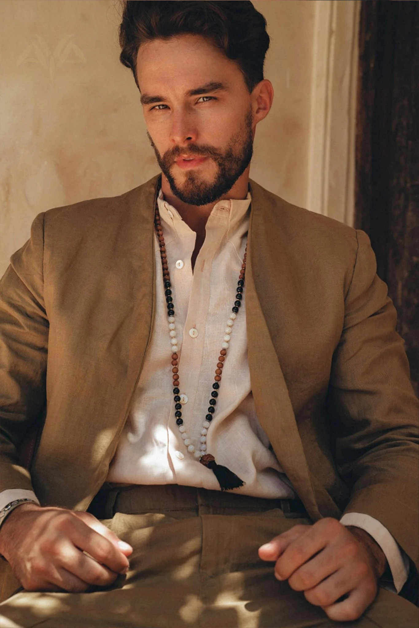 Men's Fine Linen Blazer | Earthy Brown Botanical Dye Suit Jacket - Image 6