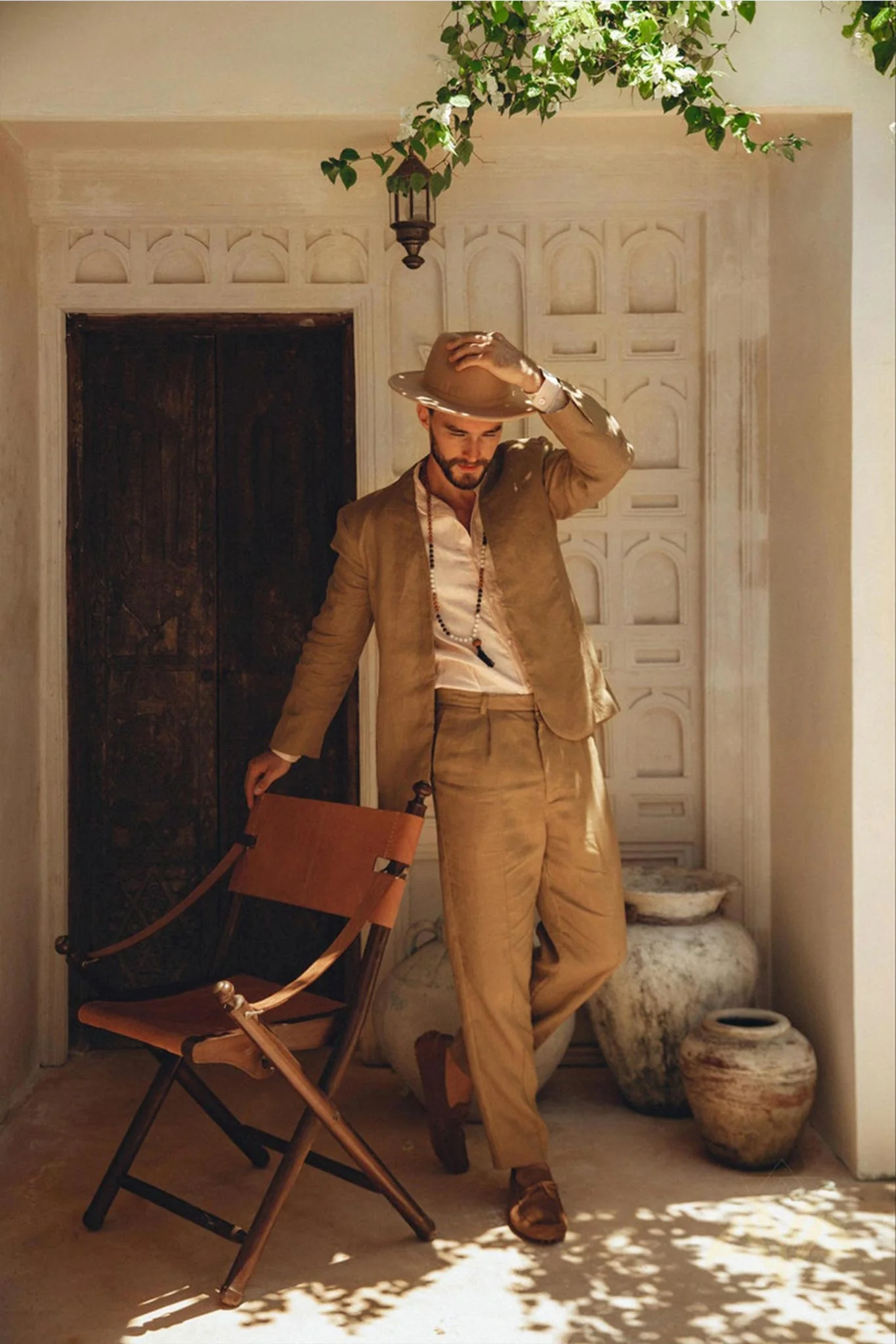 Men's Fine Linen Blazer | Earthy Brown Botanical Dye Suit Jacket - Image 9