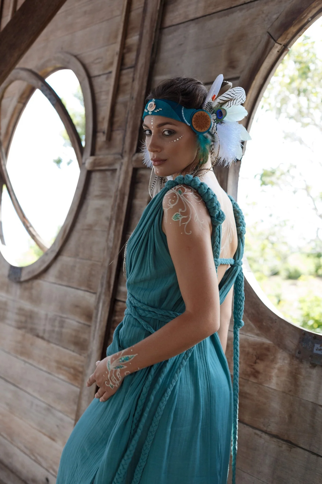 Turquoise Nomad Spirit Dress  (Adjustable size, multiway dress) - Image 4
