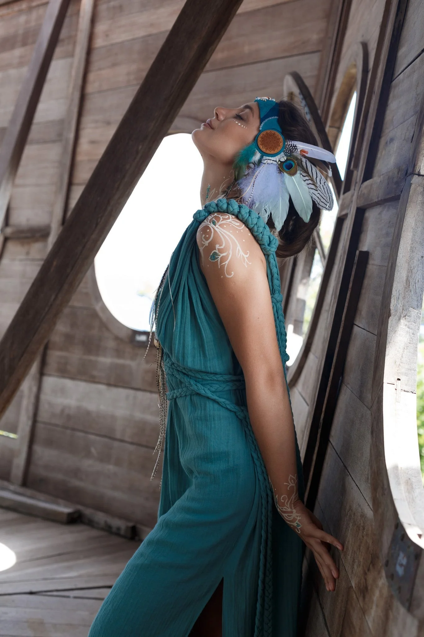 Turquoise Nomad Spirit Dress  (Adjustable size, multiway dress) - Image 5