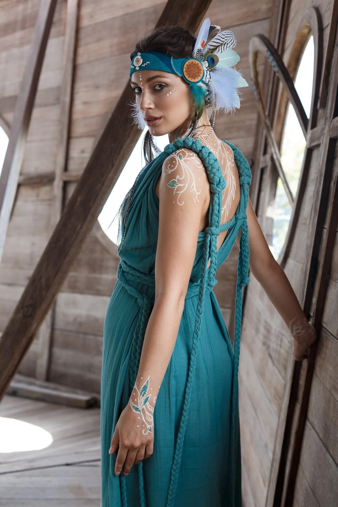 Turquoise Nomad Spirit Dress  (Adjustable size, multiway dress) - Image 7