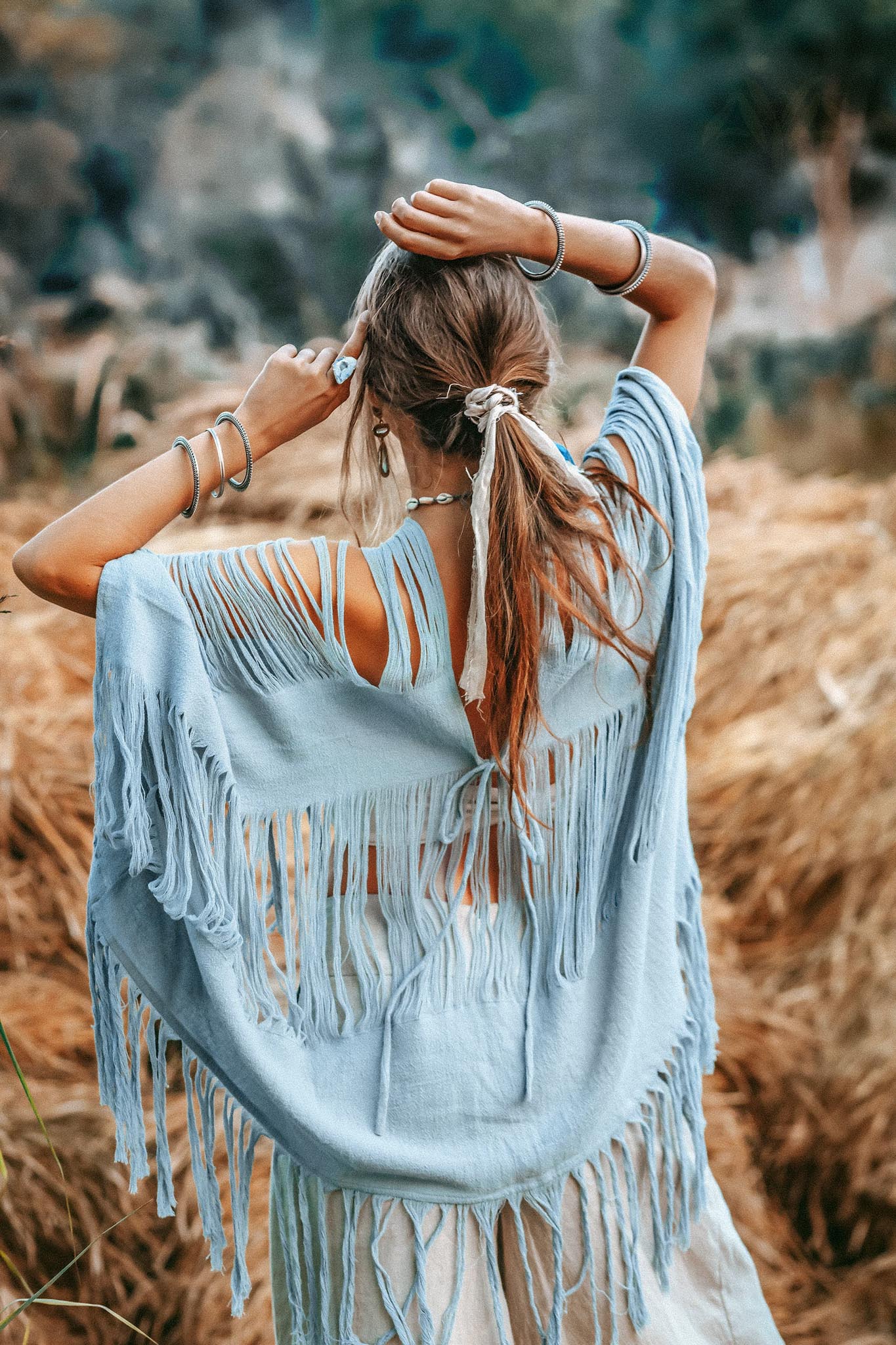 Hand Loomed Cotton Blouse • Boho Top Women • See Through Bohemian Top - Image 3