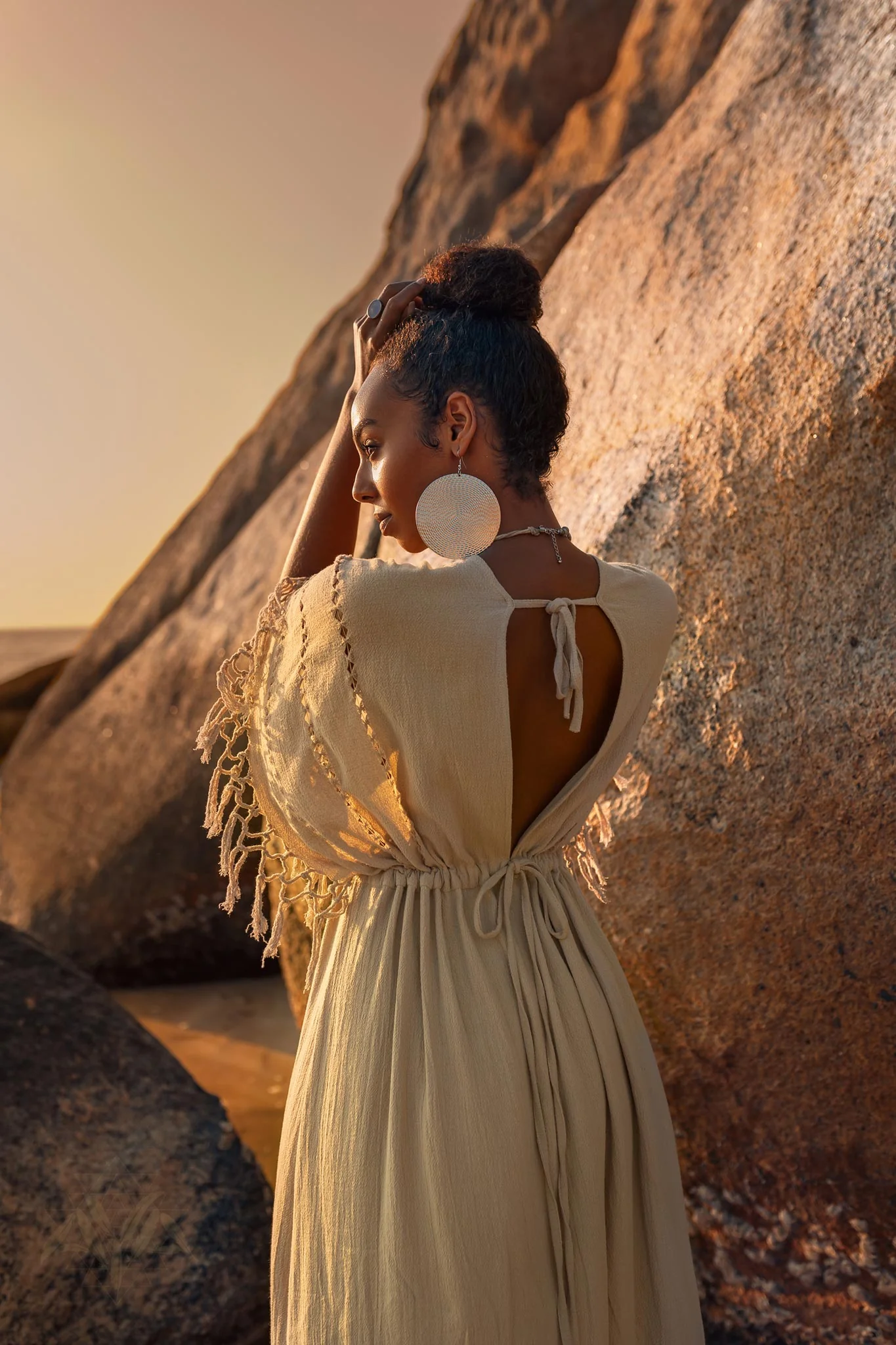 Creamy Sage Boho Dress • Plus Size Dress for Women • Kaftan Maxi Dress - Image 10