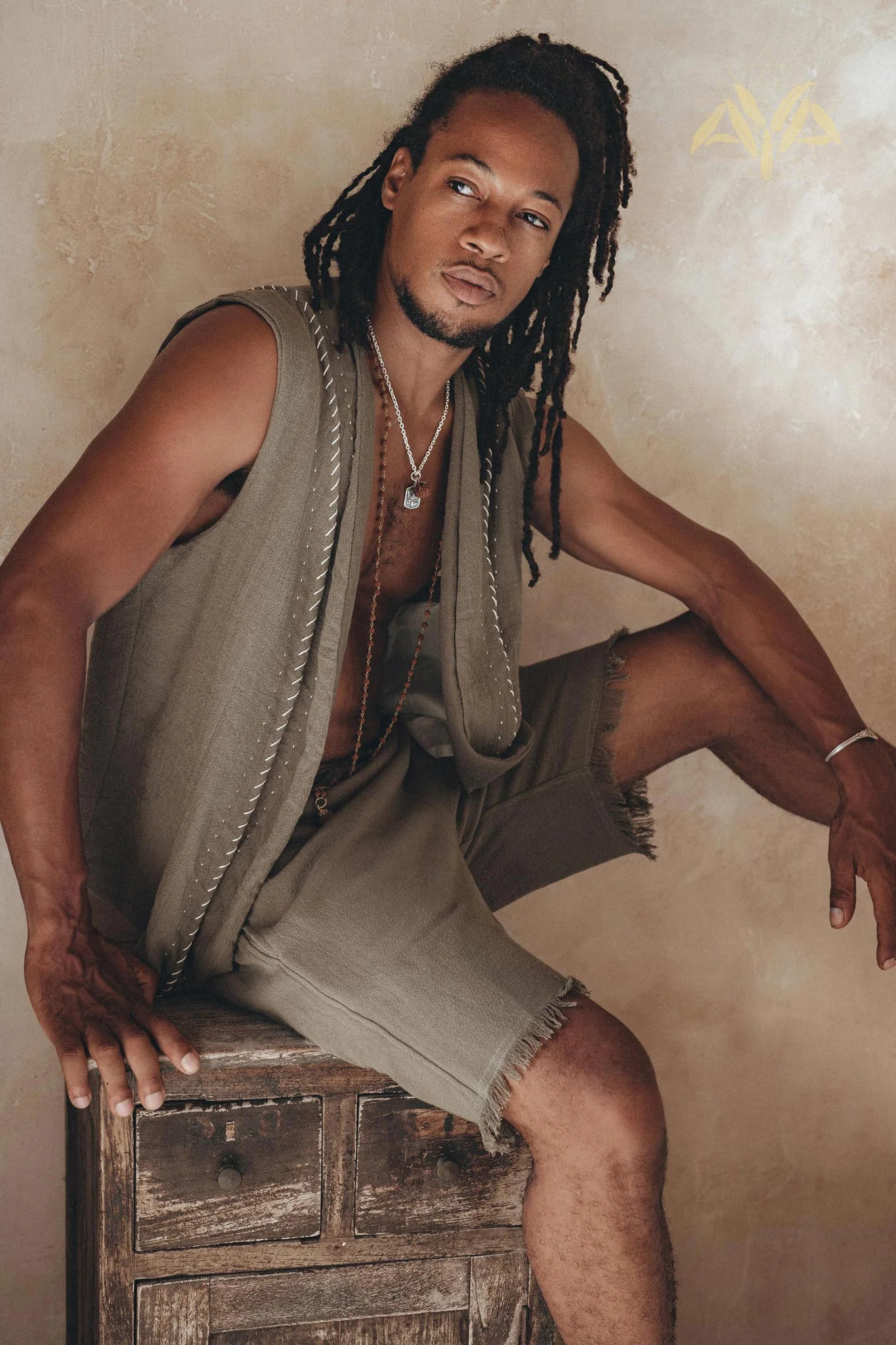 Dark Green Hand Embroidered Vest for Men - Image 8