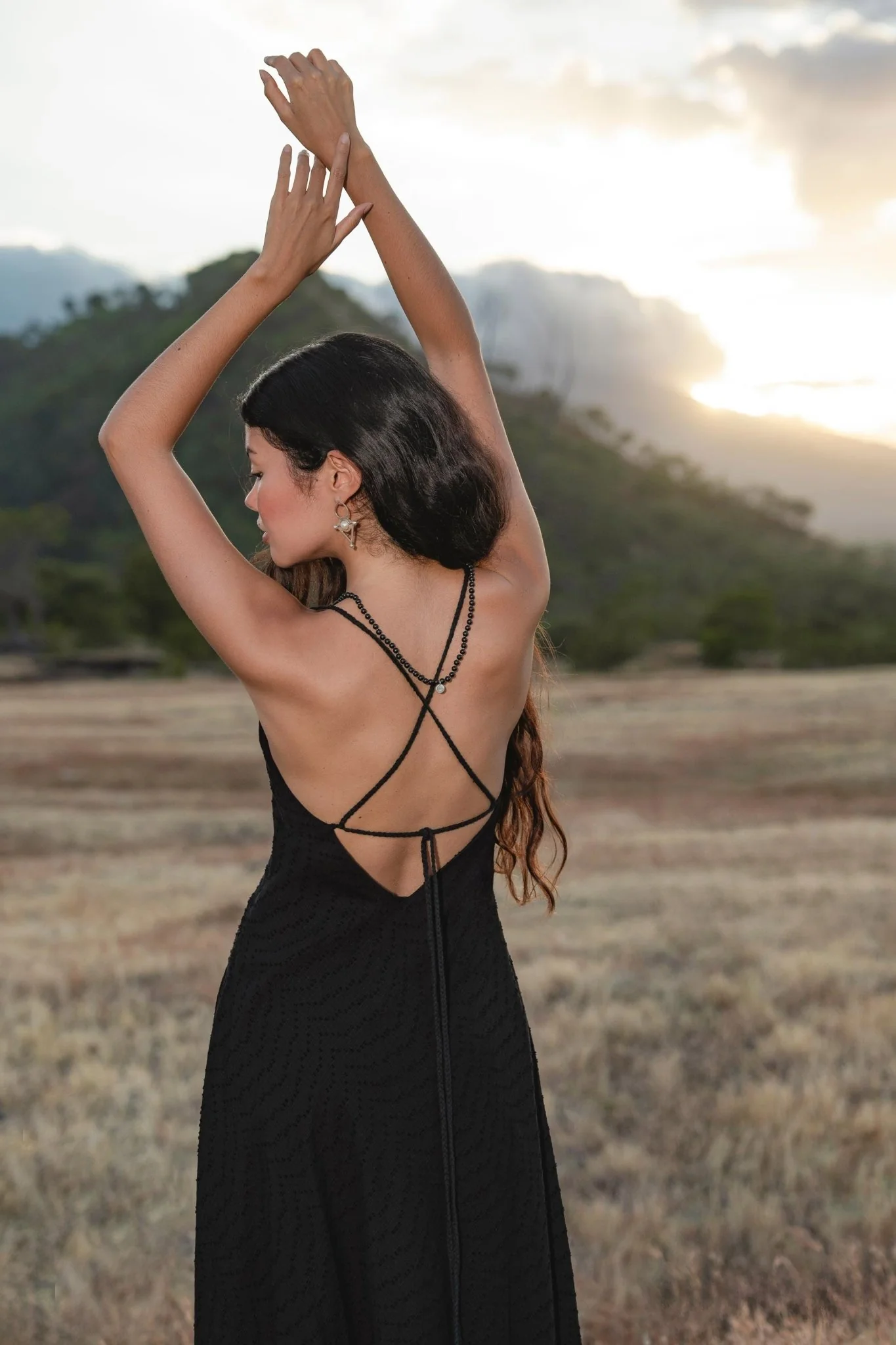 Dhara Loom Dress in Black Colour — Handwoven Cotton Bridesmaid Boho Dress - Image 11