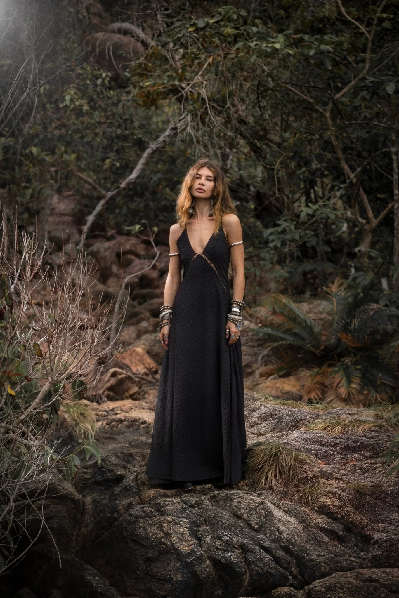 Dhara Loom Dress in Black Colour — Handwoven Cotton Bridesmaid Boho Dress - Image 19