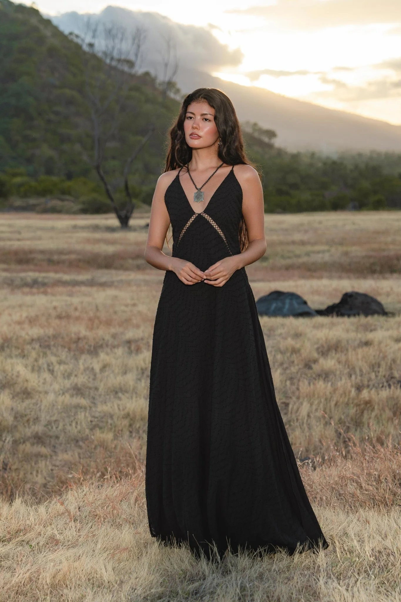 Dhara Loom Dress in Black Colour — Handwoven Cotton Bridesmaid Boho Dress - Image 9
