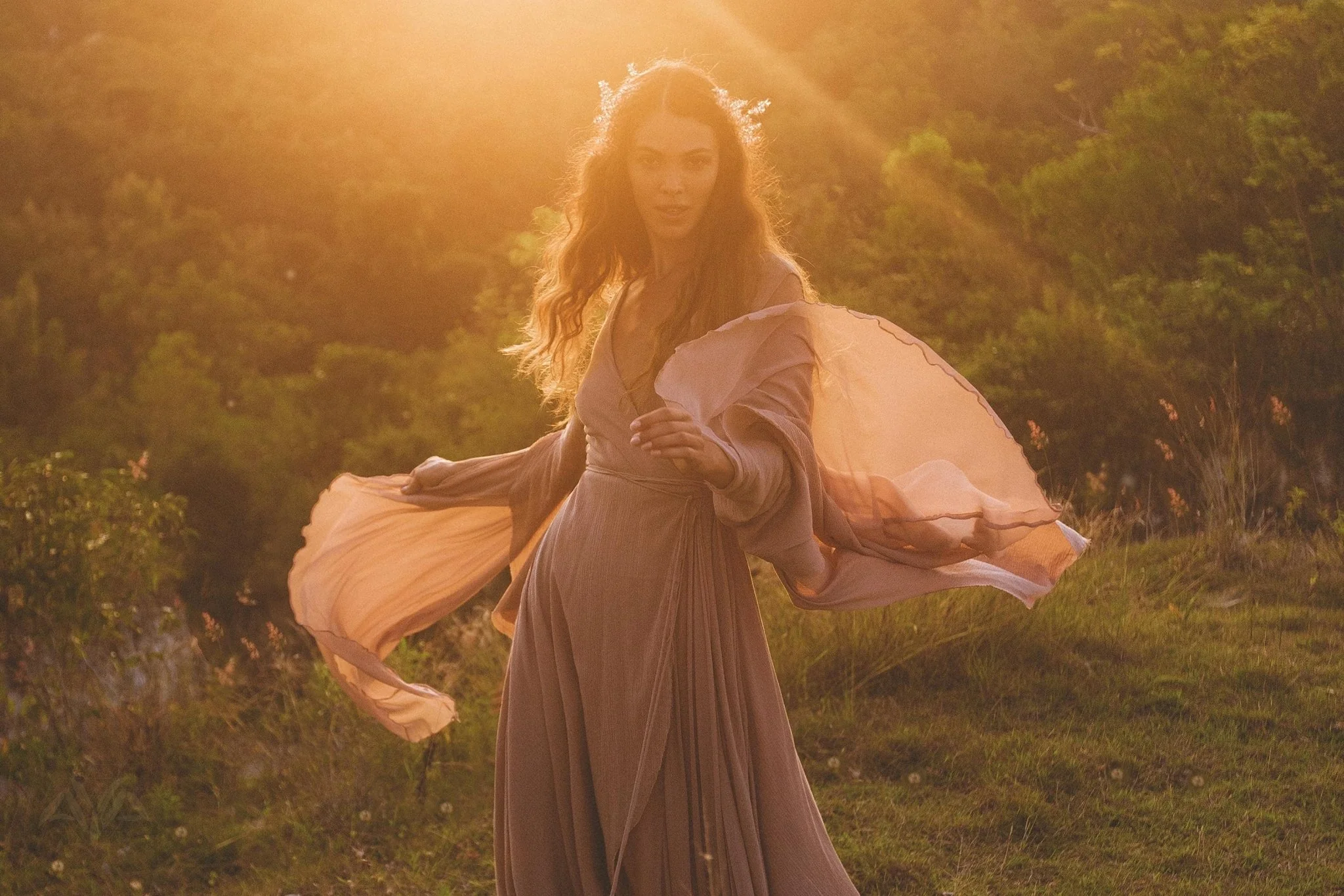 Dusty Rose Makosh Goddess Dress • Organic Bridesmaid Kimono Dress • Cotton Wrap Dress - Image 13