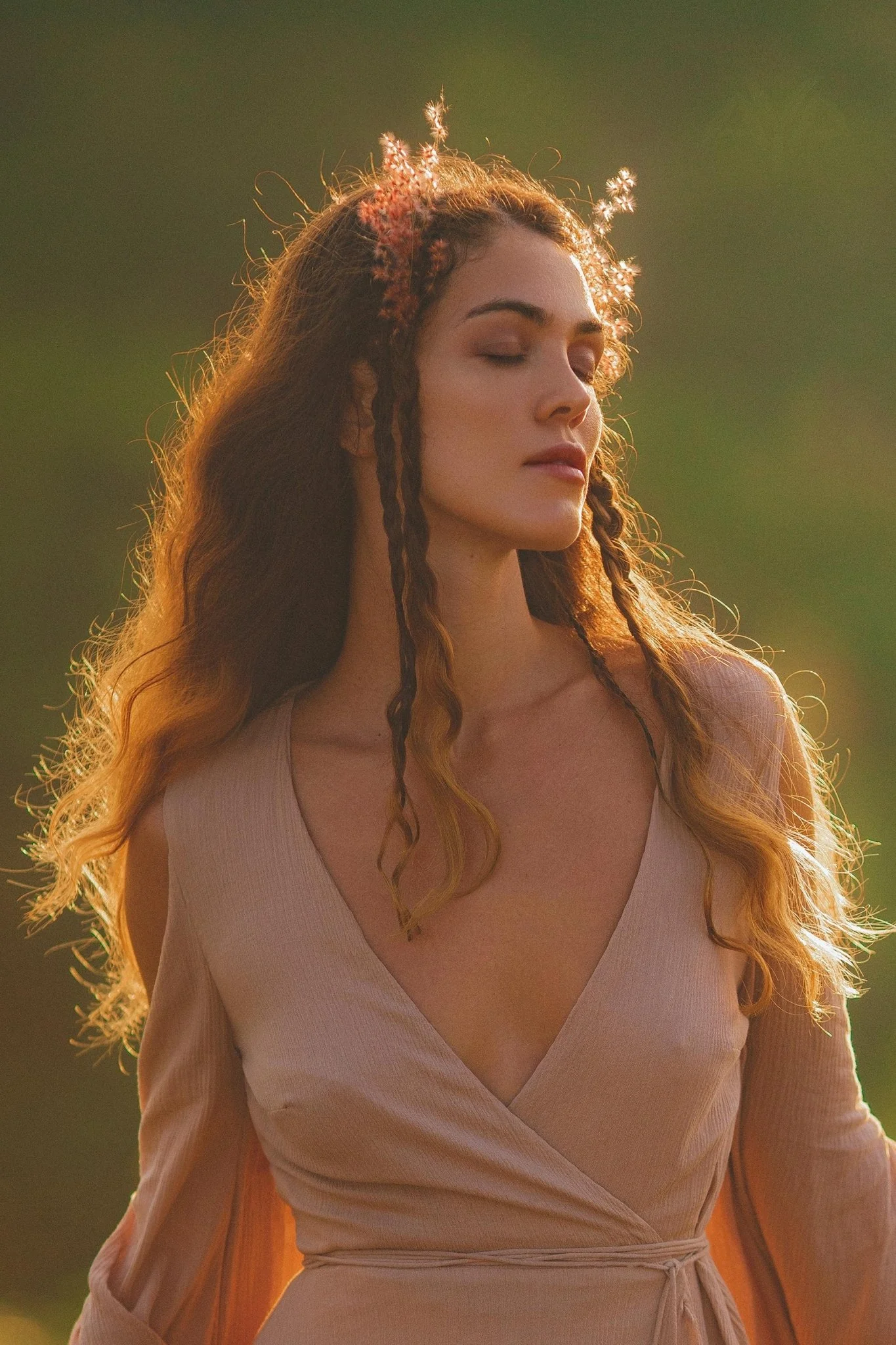 Dusty Rose Makosh Goddess Dress • Organic Bridesmaid Kimono Dress • Cotton Wrap Dress - Image 14