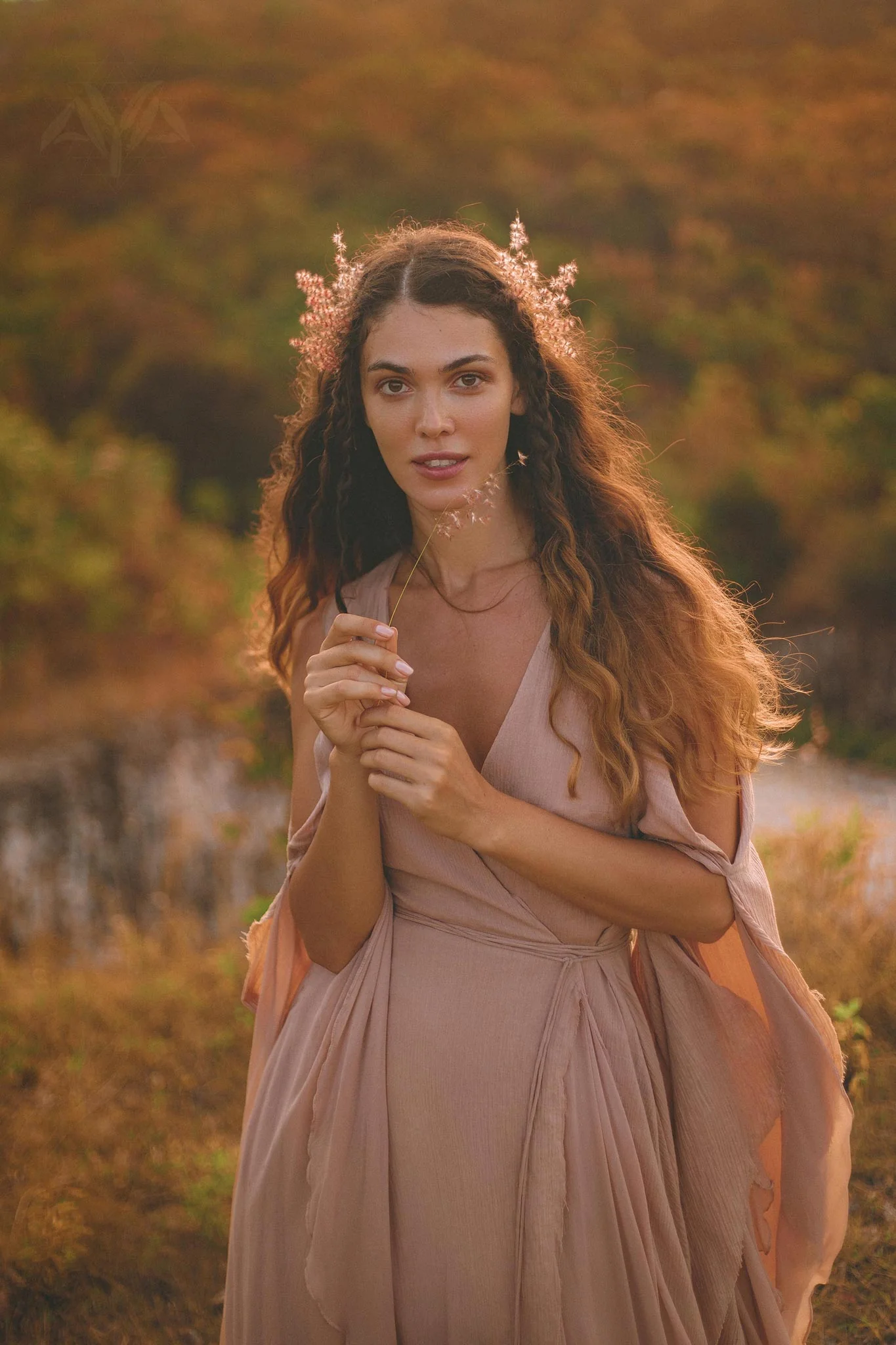 Dusty Rose Makosh Goddess Dress • Organic Bridesmaid Kimono Dress • Cotton Wrap Dress - Image 2