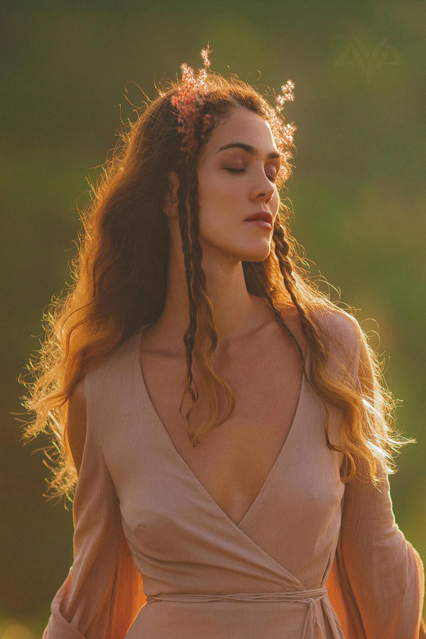 Dusty Rose Makosh Goddess Dress • Organic Bridesmaid Kimono Dress • Cotton Wrap Dress - Image 9