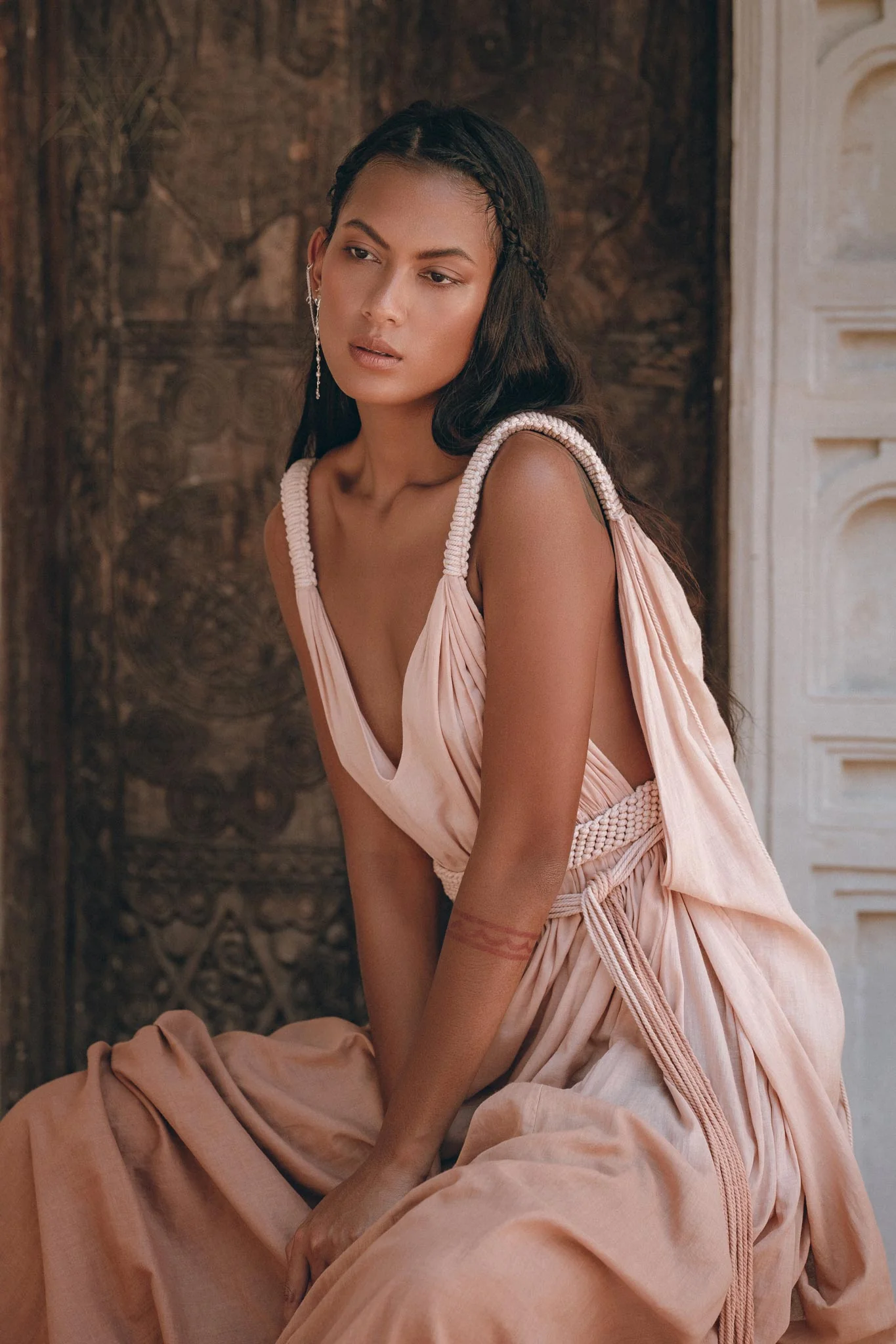 Dusty Pink Greek Dress • Pink Multiway Dress • Boho Wedding Dress - Image 8