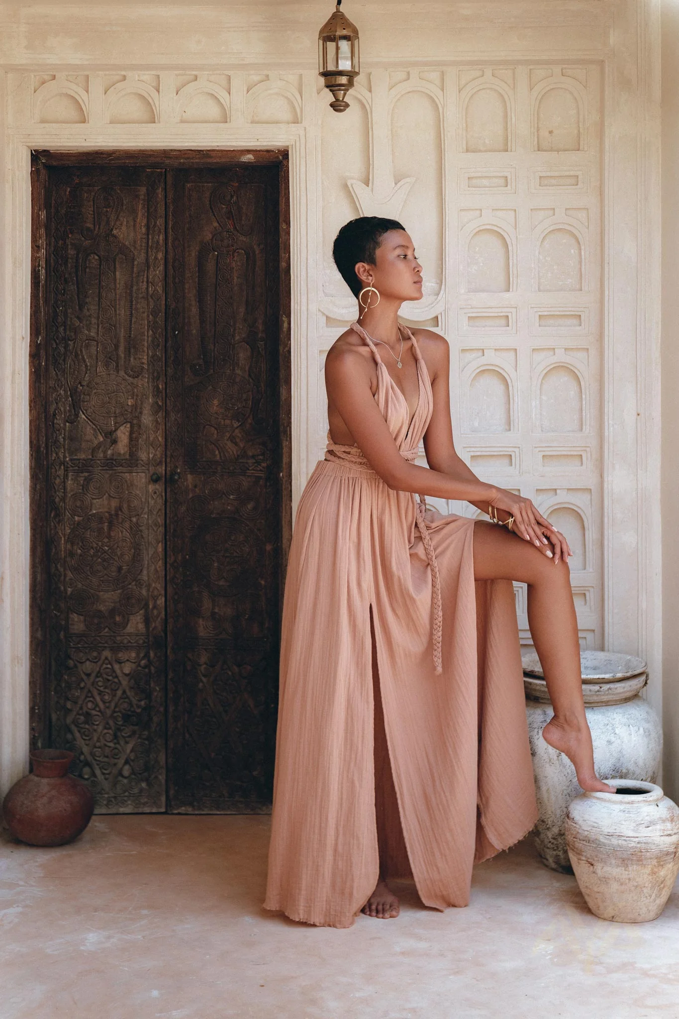 Dusty Pink Greek Goddess Dress • Grecian Dress • Boho Bridesmaid Dress - Image 8