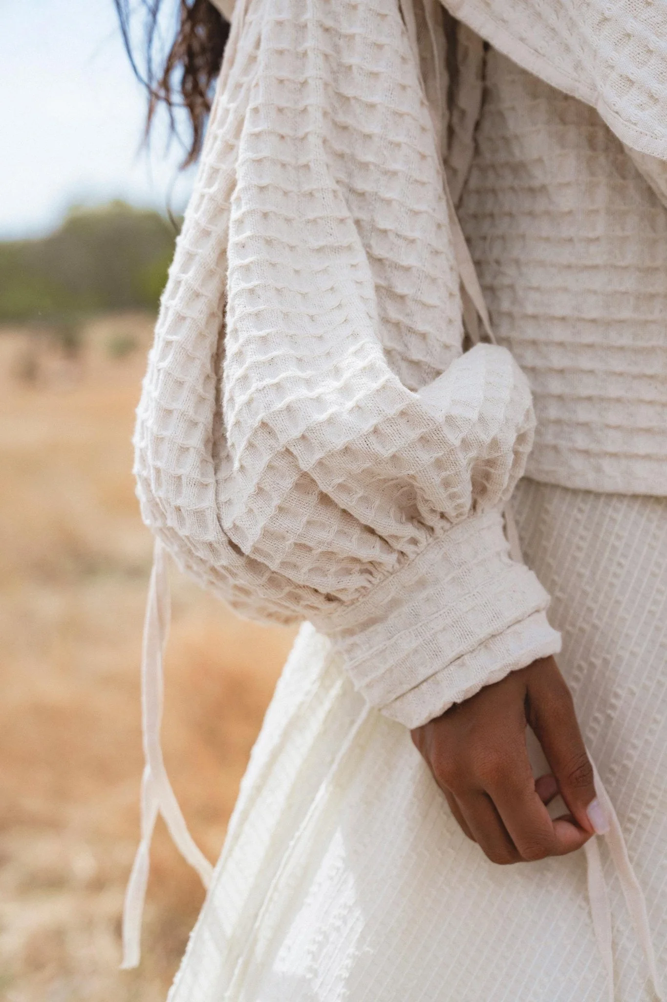 Elven Handwoven Cotton Jacket with Hood, Corset Lace Back, Boho Bali Ritual Coat - Image 2