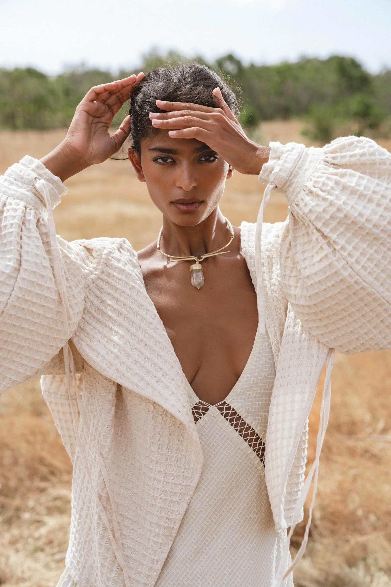 Elven Handwoven Cotton Jacket with Hood, Corset Lace Back, Boho Bali Ritual Coat - Image 4