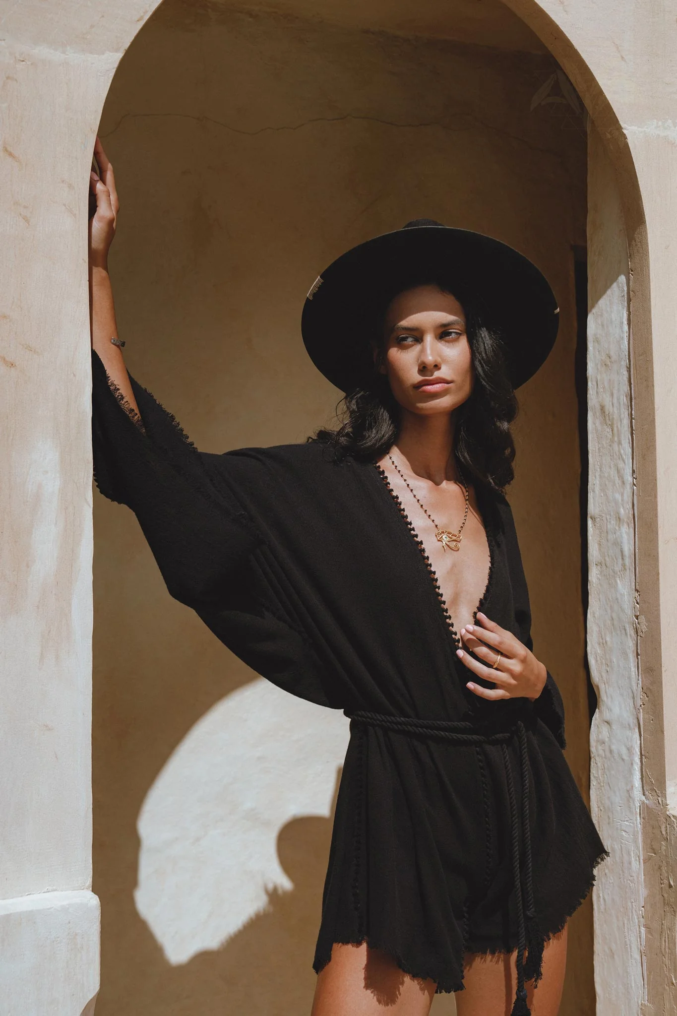 Oversized Hand Knotted Jumpsuit • Black Mini Elegant Jumpsuit • Asymmetrical Jumpsuit - Image 3