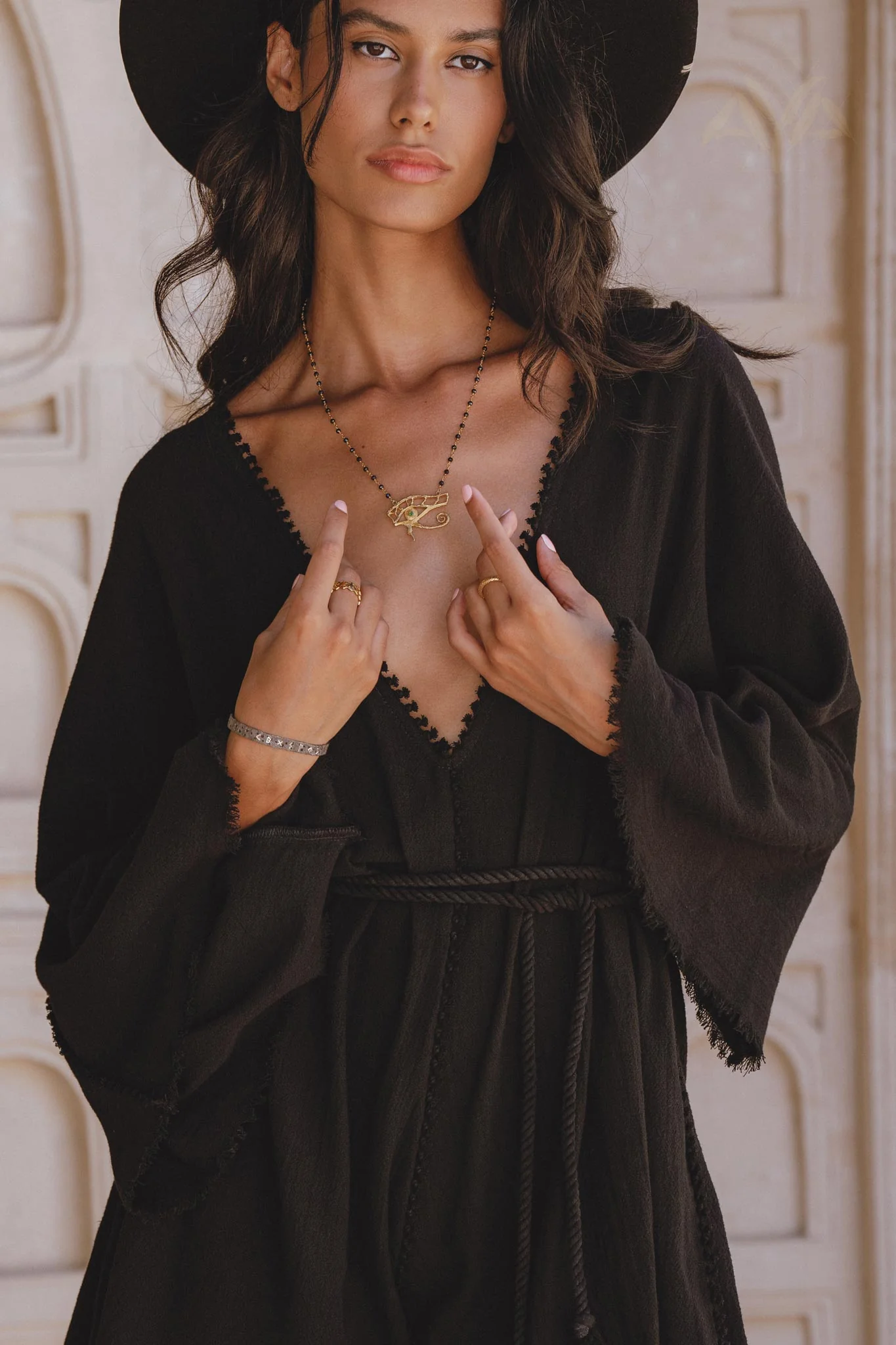Oversized Hand Knotted Jumpsuit • Black Mini Elegant Jumpsuit • Asymmetrical Jumpsuit - Image 8