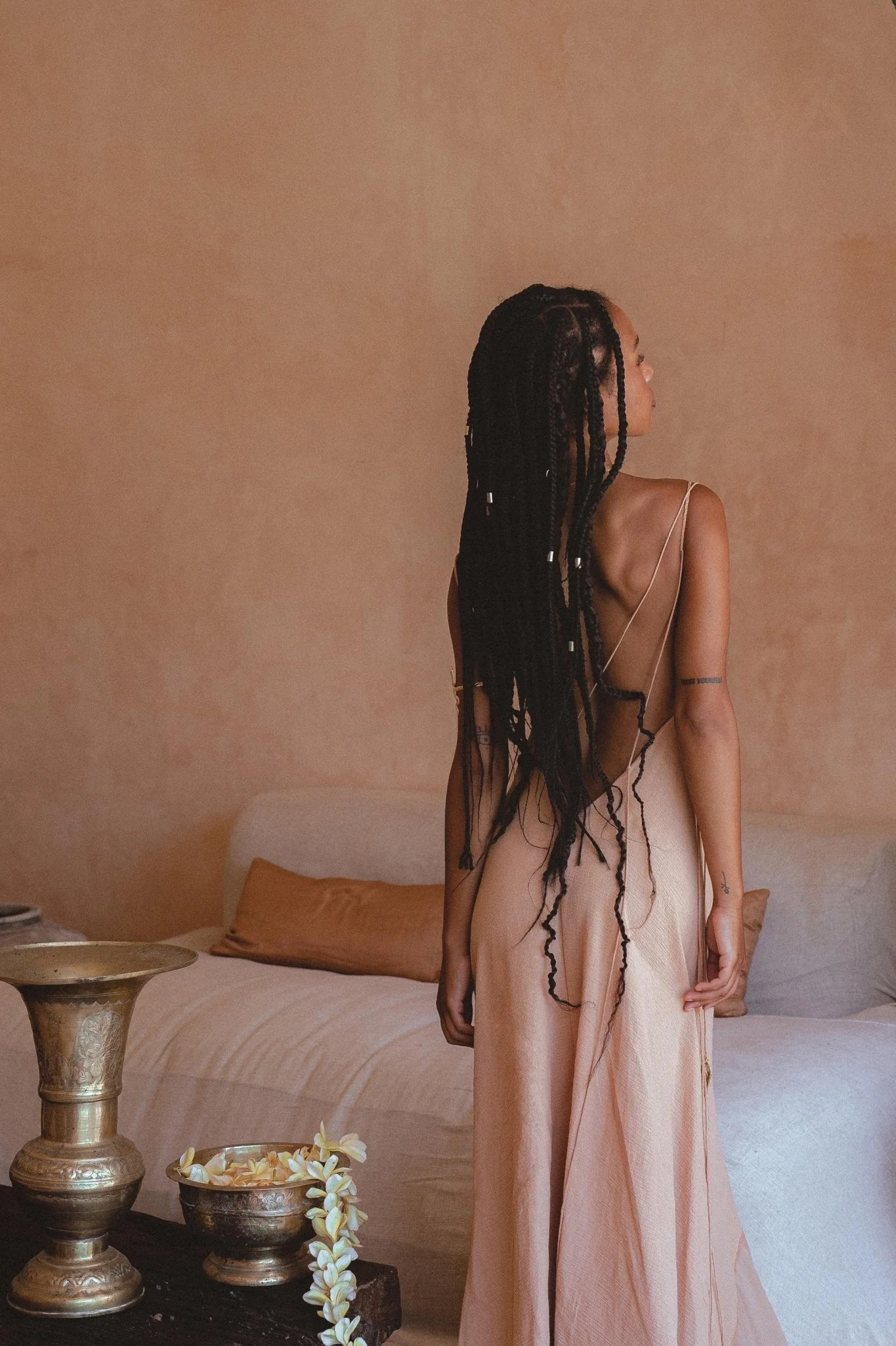 Powder Pink Padma Dress • Bohemian Handloomed Dress • Greek Goddess Summer Dress - Image 11