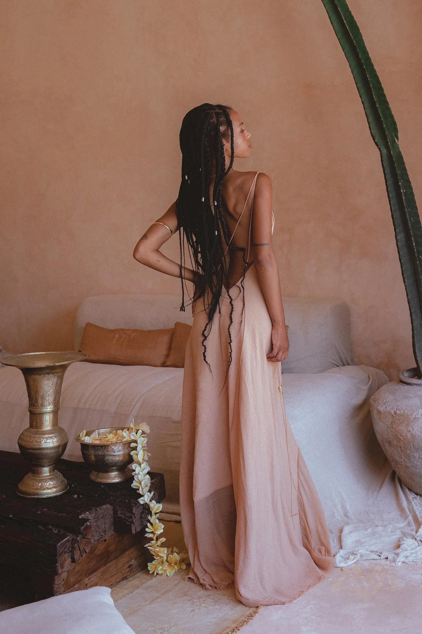 Powder Pink Padma Dress • Bohemian Handloomed Dress • Greek Goddess Summer Dress - Image 6