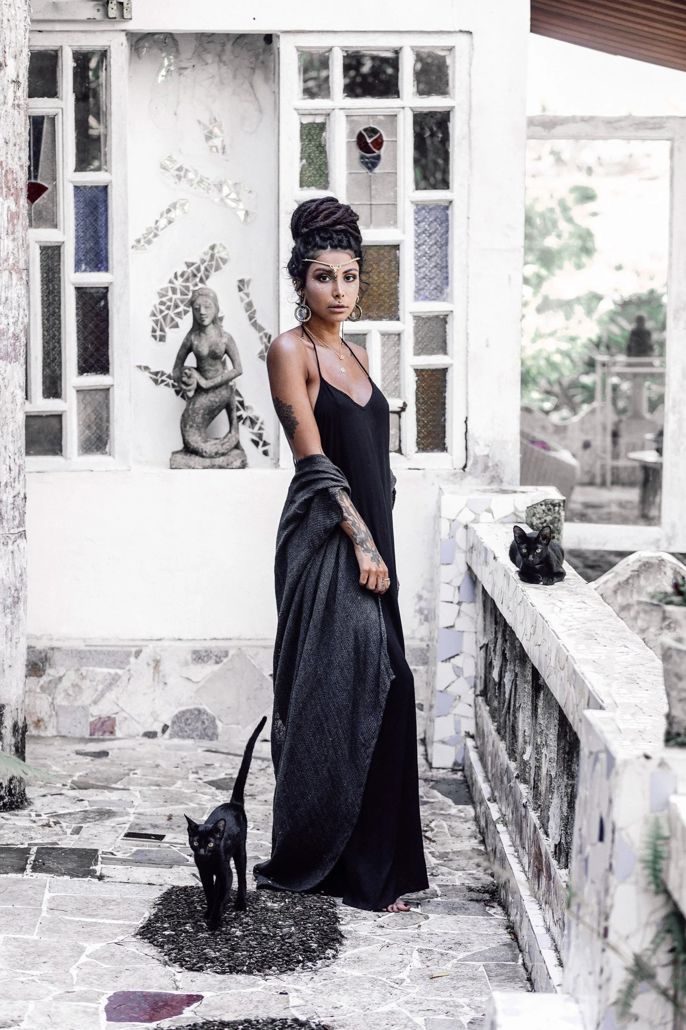 Grey Boho Kimono Cover Up • Boho Bamboo Mantle - Image 5