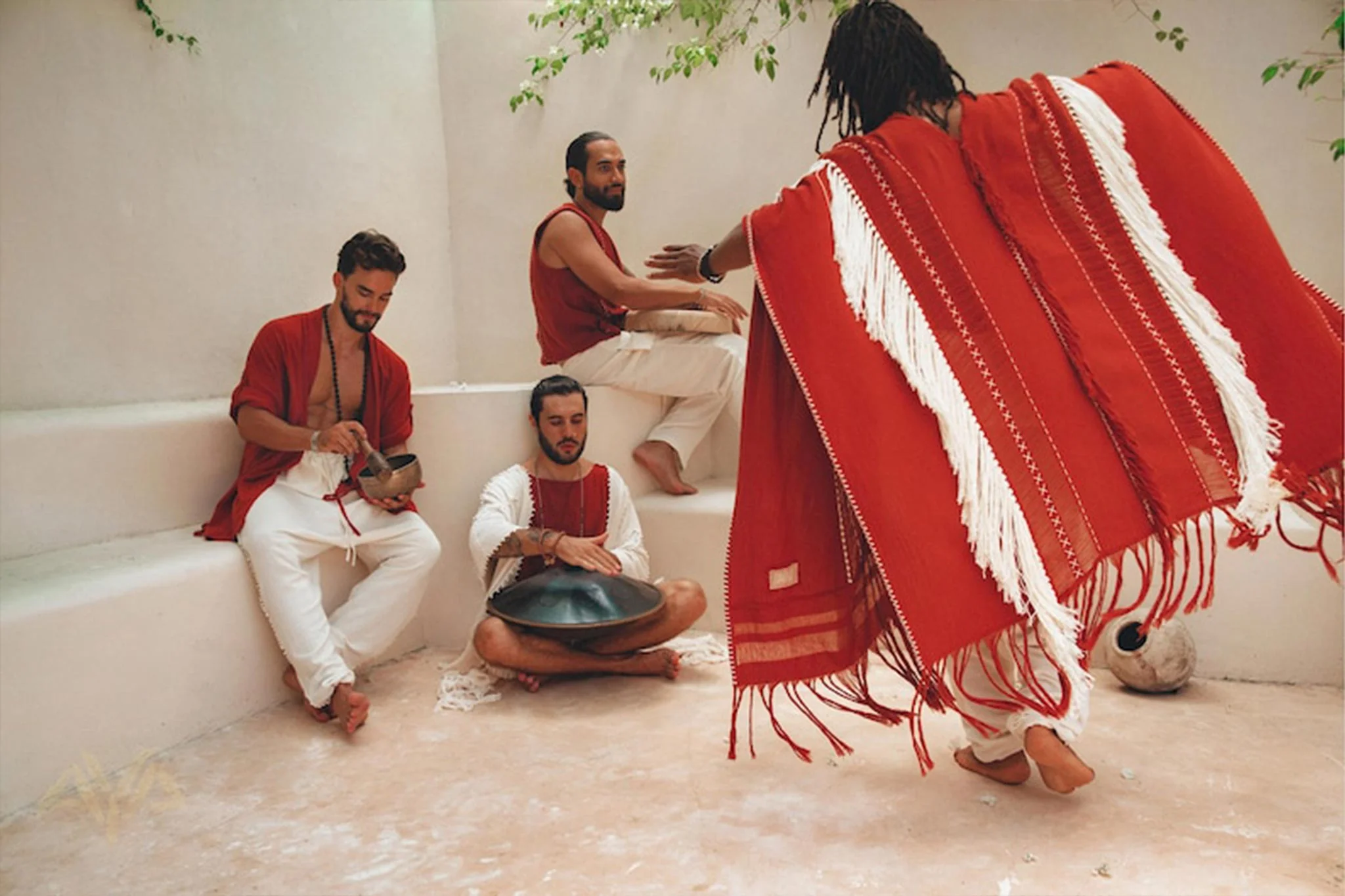 Unisex Handwoven Cotton Wine Red Poncho - Image 10