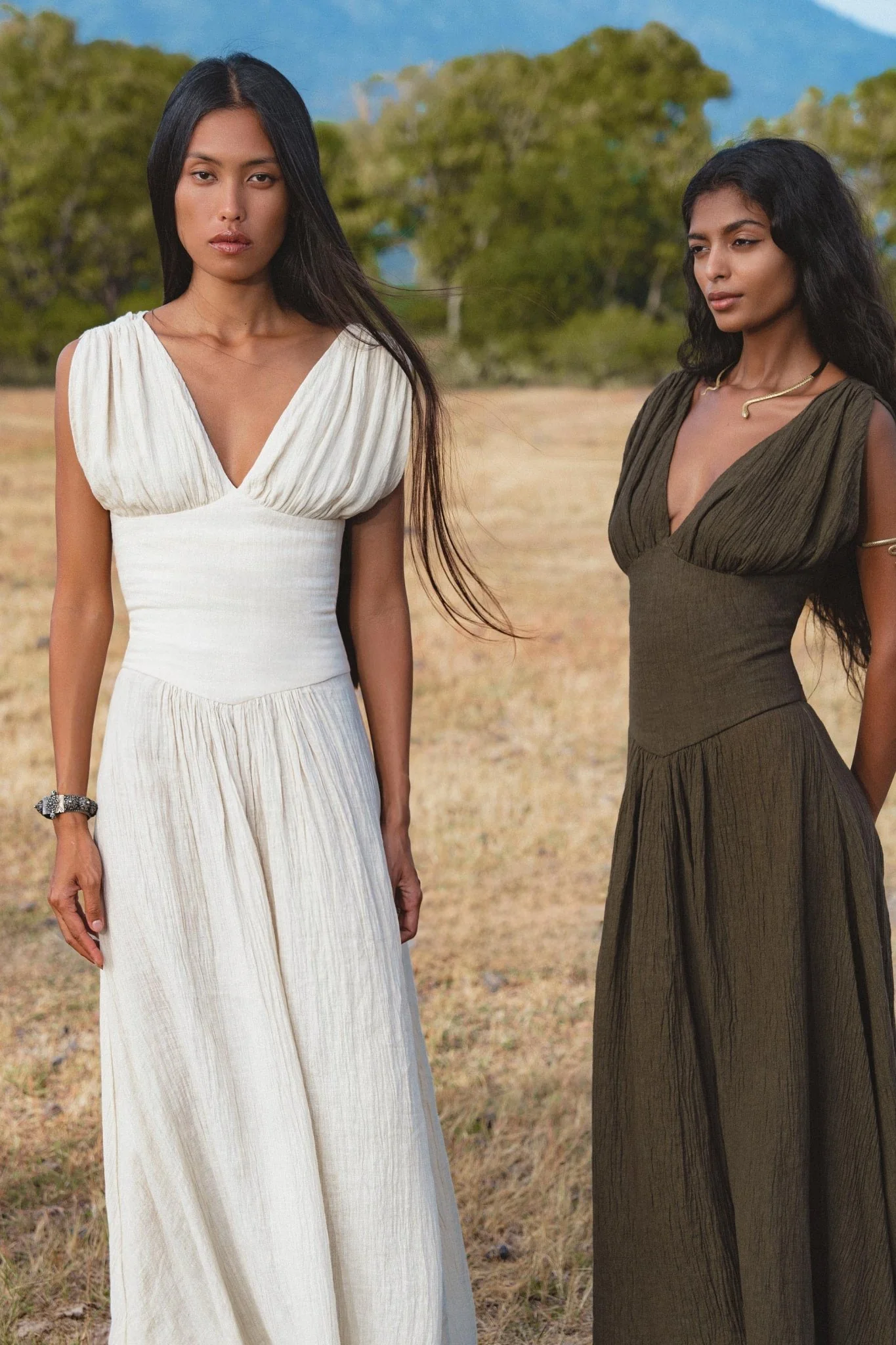 Japan Dress in African Brown Colour — Sustainable Linen Maxi Dress - Image 7
