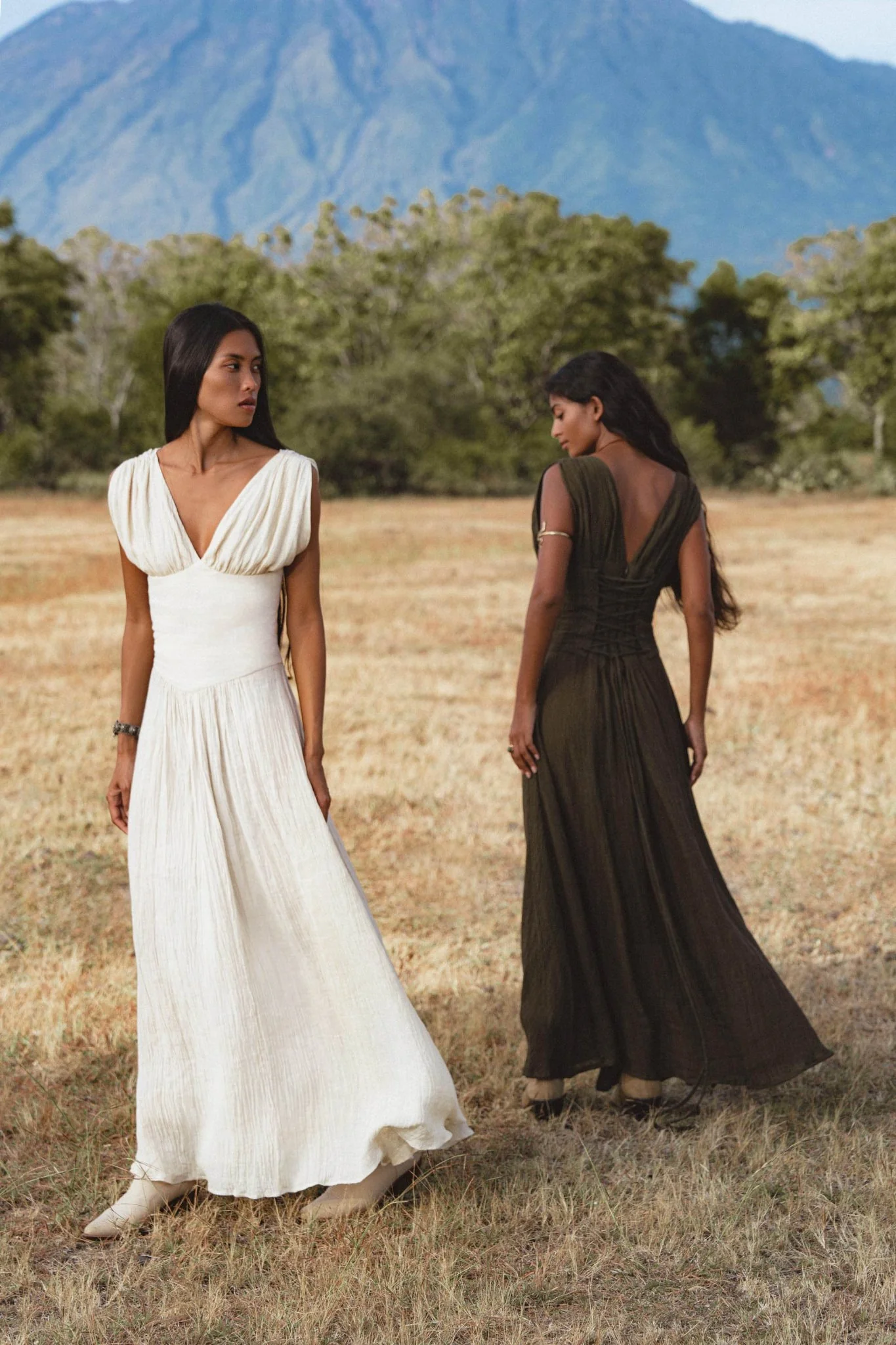 Japan Dress in Ivory Colour — Organic Linen Drop-Waist Wedding Dress - Image 2