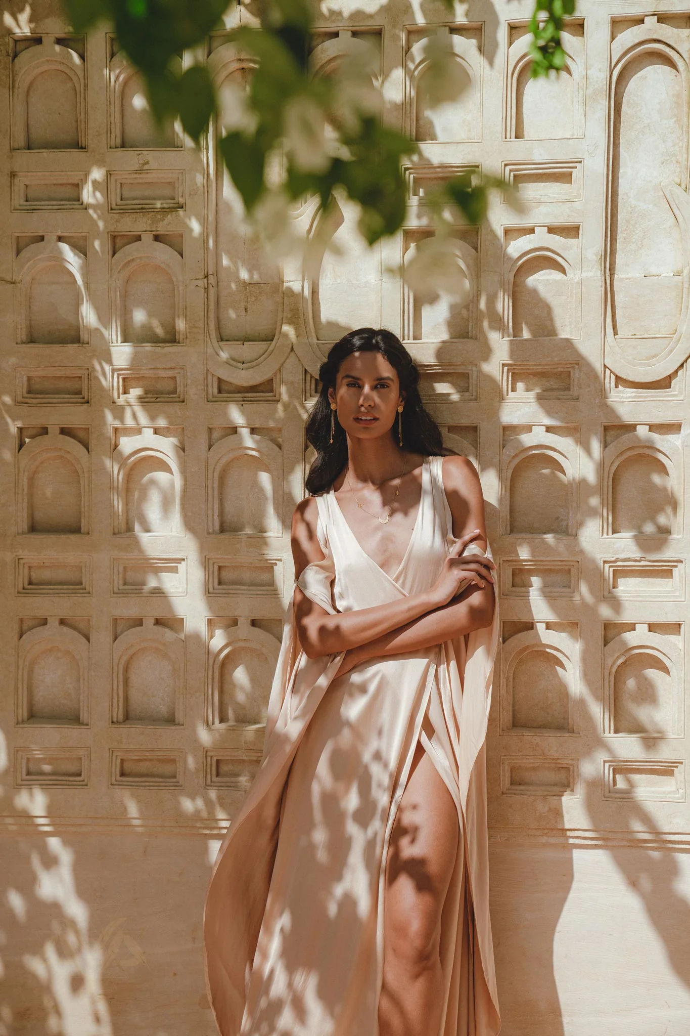Powder Pink Matangi Peace Silk Gown • Silk Wedding Guest Dress • Boho Elegant Dress - Image 2