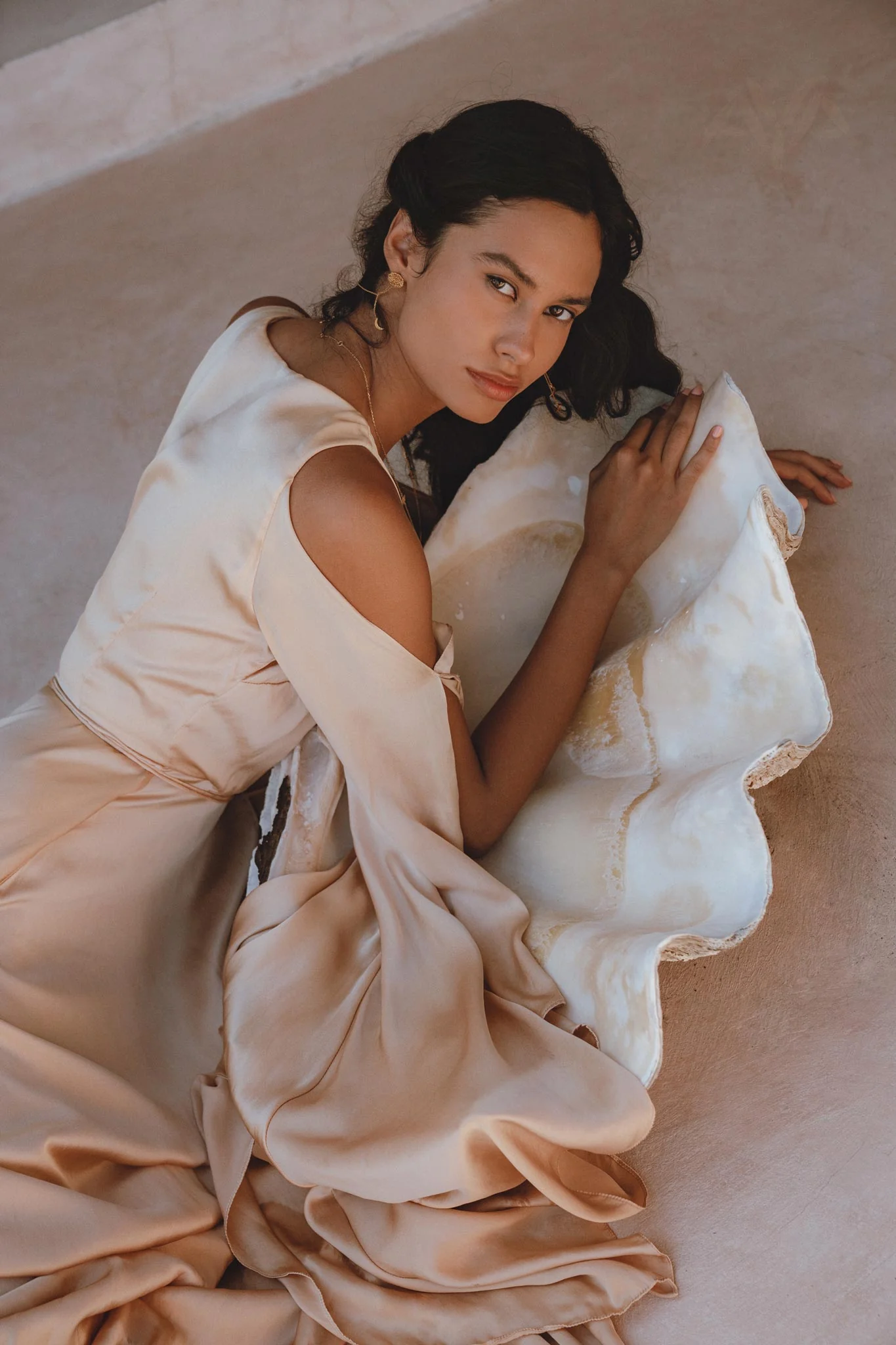 Powder Pink Matangi Peace Silk Gown • Silk Wedding Guest Dress • Boho Elegant Dress - Image 3
