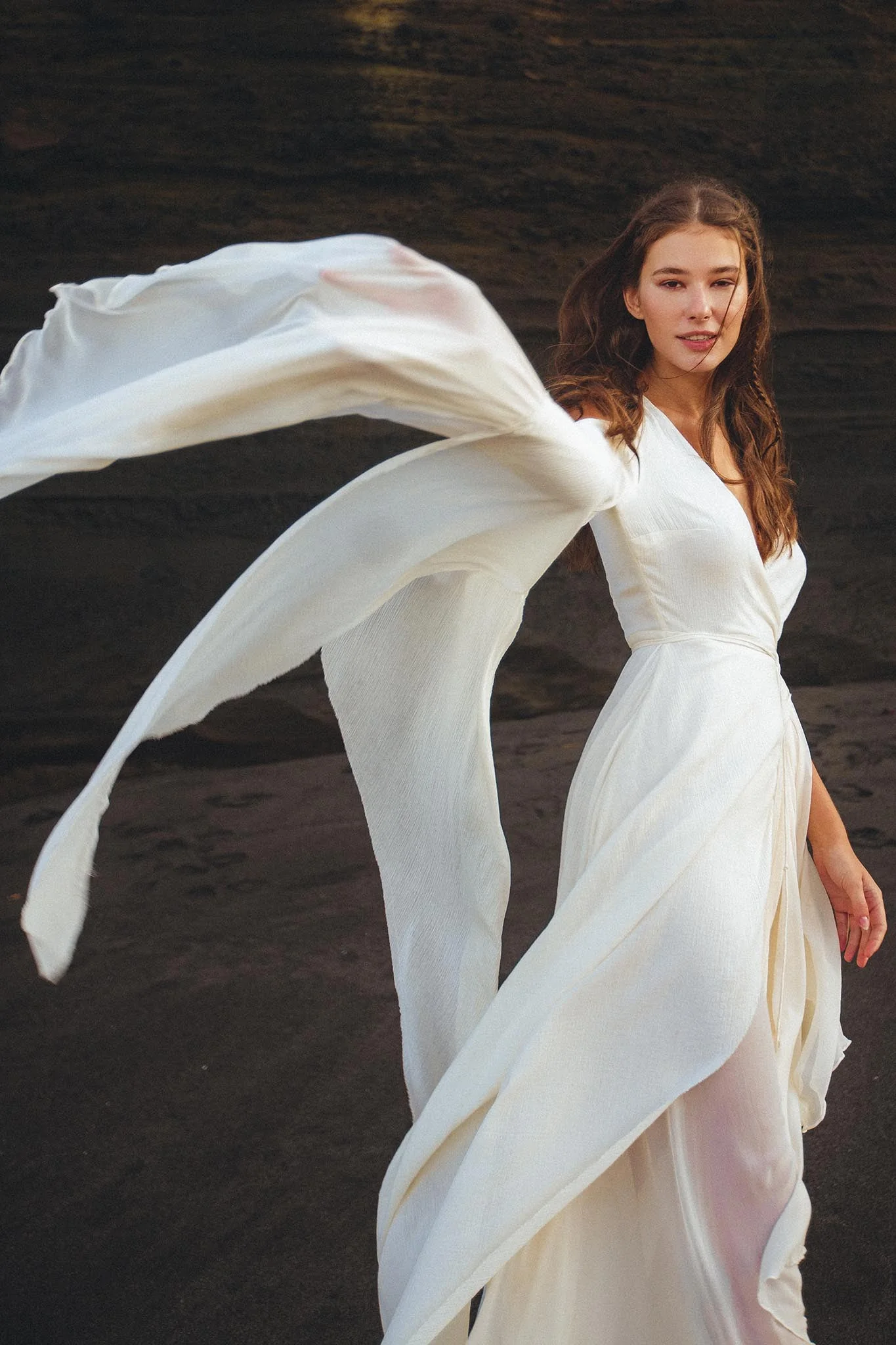 Makosh Goddess Dress • Off-White Organic Wedding Dress • Multiway Boho Wrap Dress - Image 10