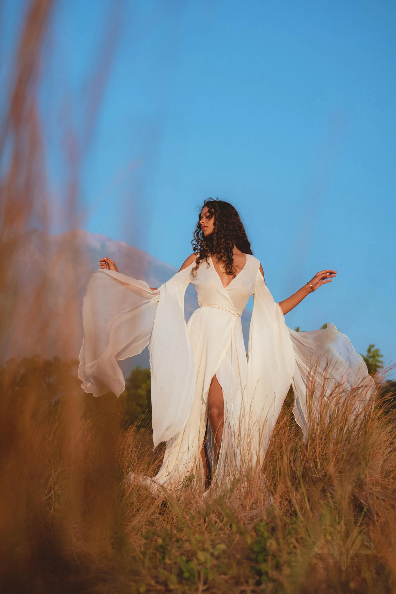 Makosh Goddess Dress • Off-White Organic Wedding Dress • Multiway Boho Wrap Dress - Image 2