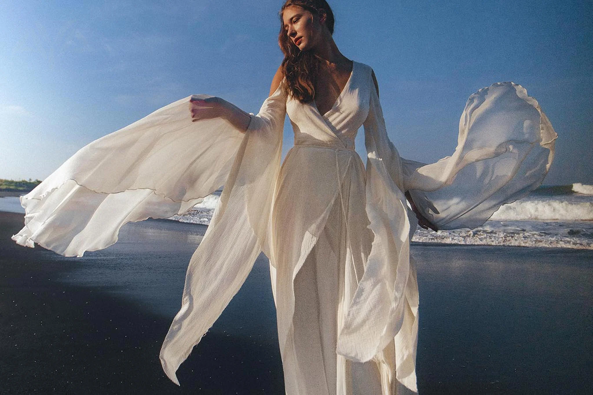 Makosh Goddess Dress • Off-White Organic Wedding Dress • Multiway Boho Wrap Dress - Image 7