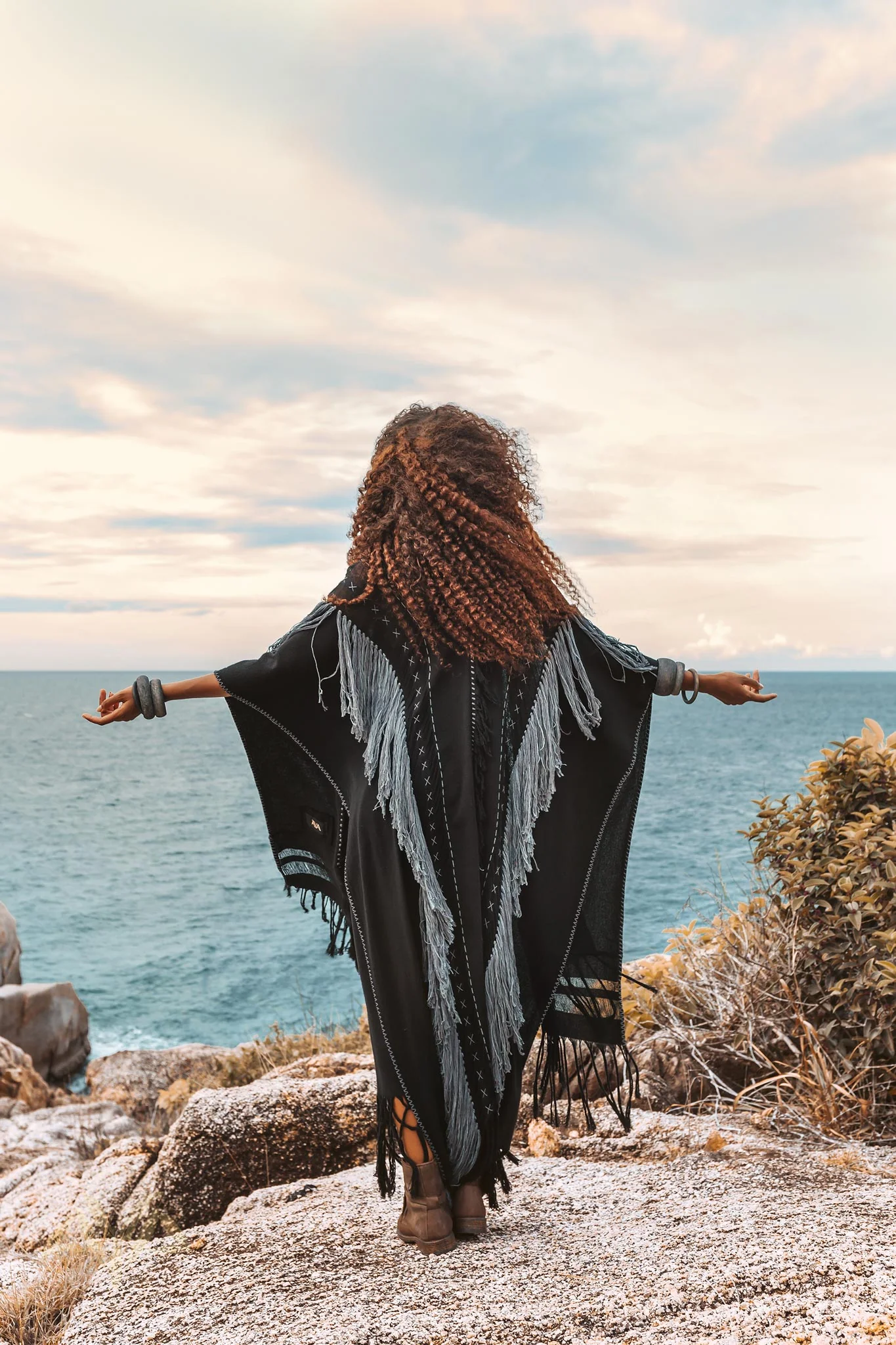 Black Poncho • Bohemian Poncho • Plus Size Clothing - Image 10