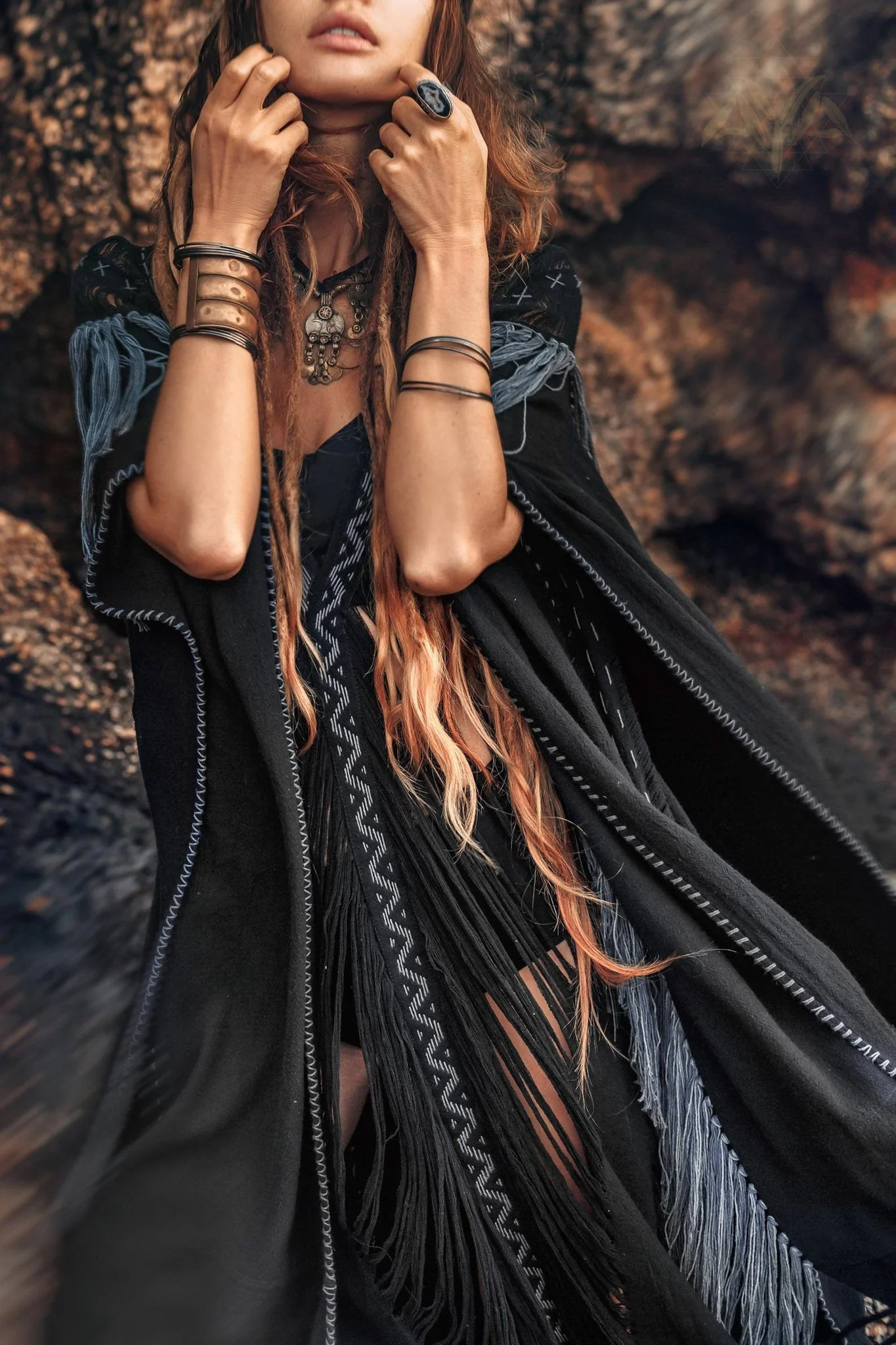Black Poncho • Bohemian Poncho • Plus Size Clothing - Image 5