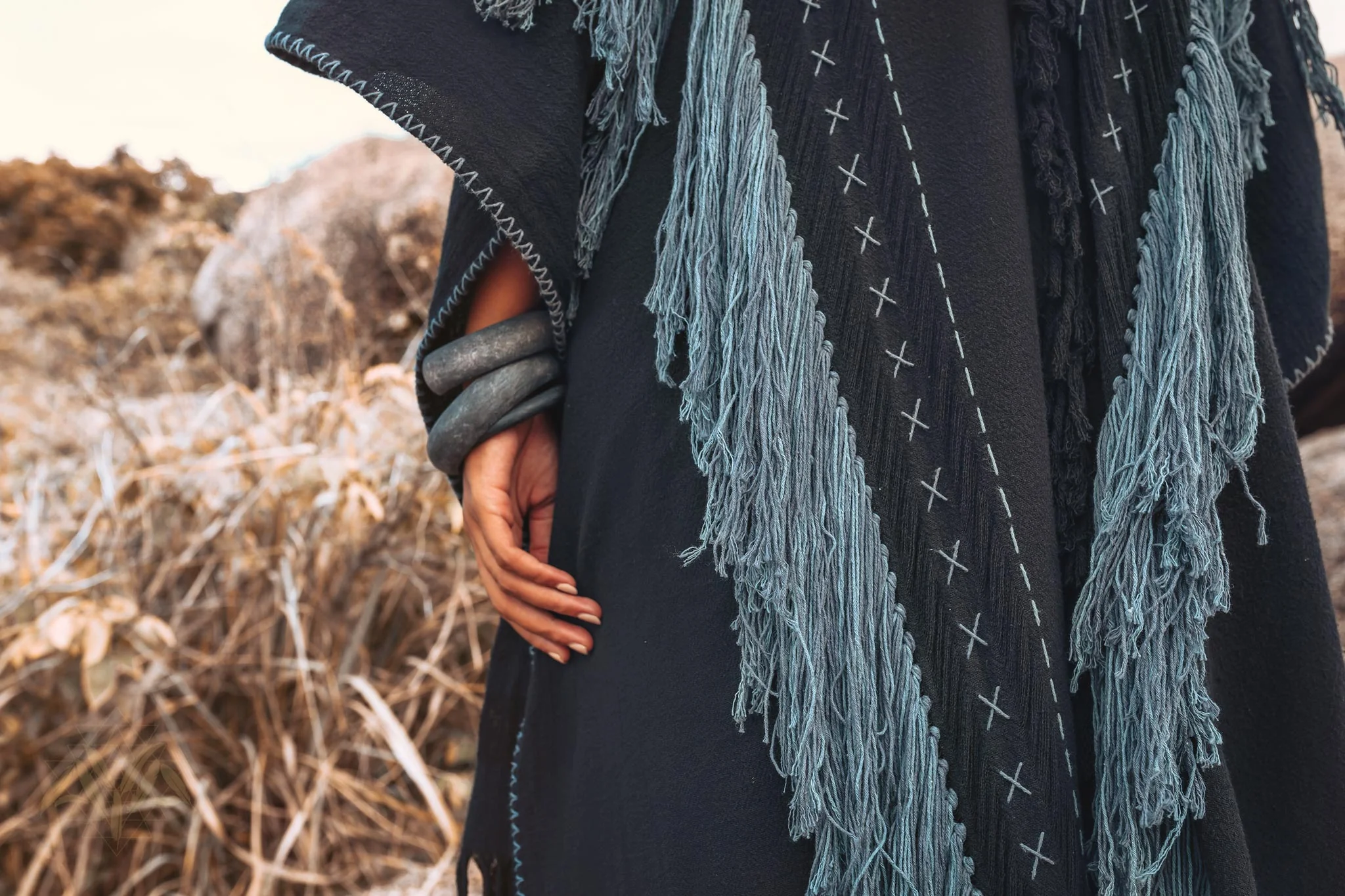 Black Poncho • Bohemian Poncho • Plus Size Clothing - Image 8