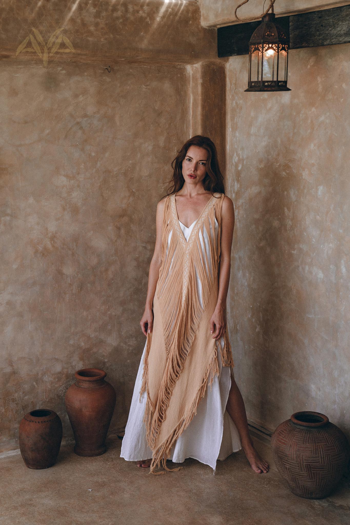 Beige Ochre Boho Handwoven Hand-Loomed Airy Dress - Image 5