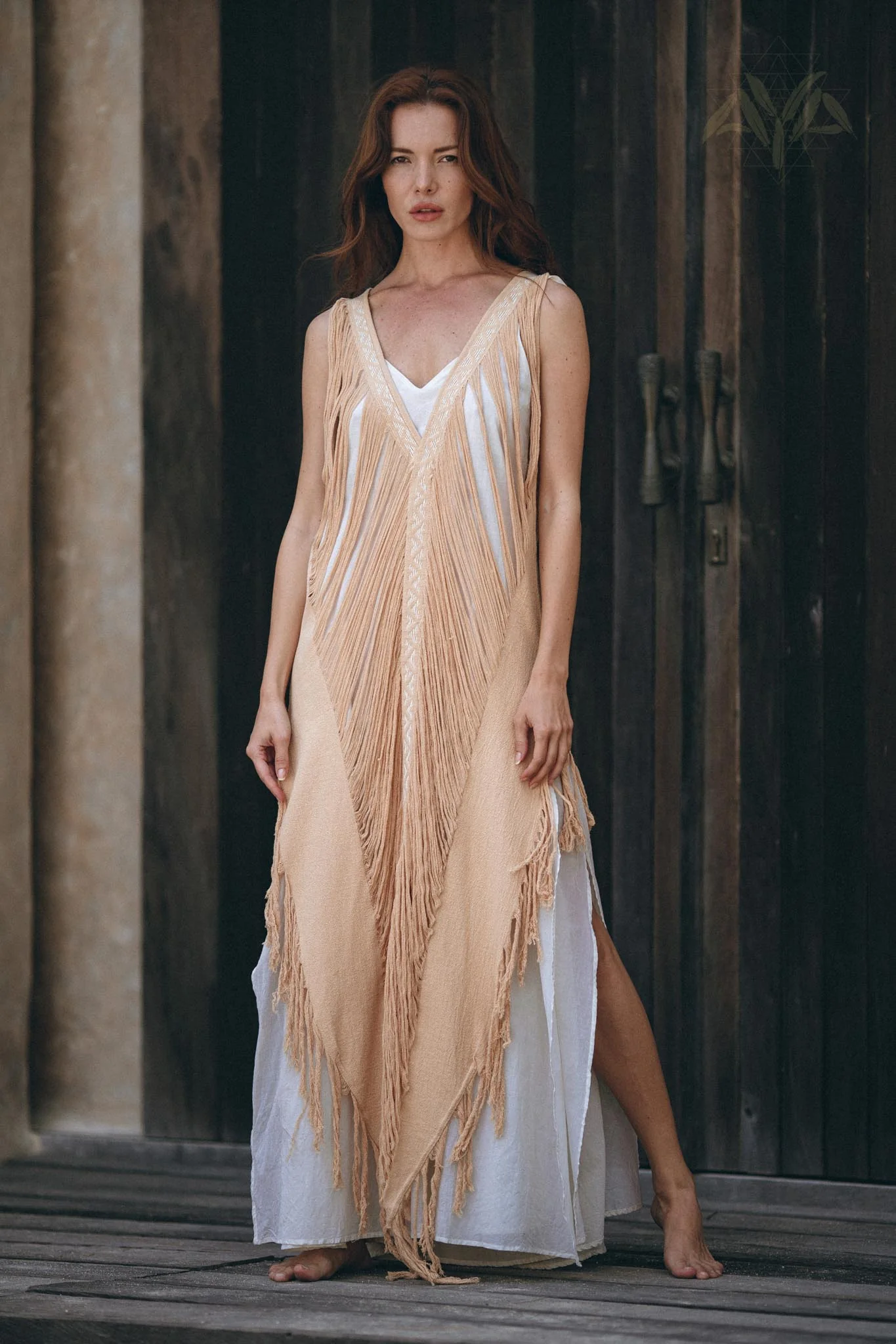 Beige Ochre Boho Handwoven Hand-Loomed Airy Dress - Image 6