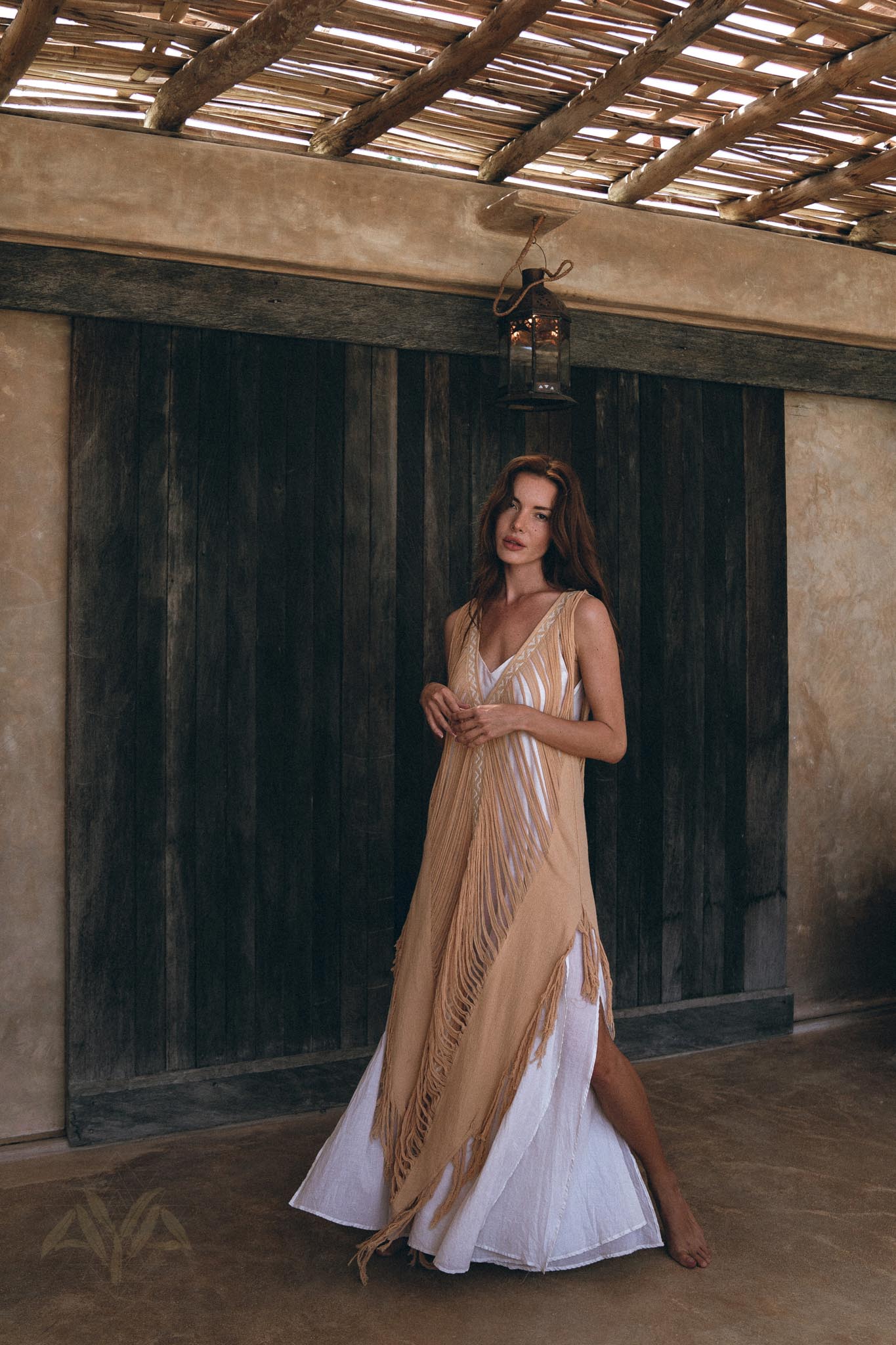 Beige Ochre Boho Handwoven Hand-Loomed Airy Dress - Image 8