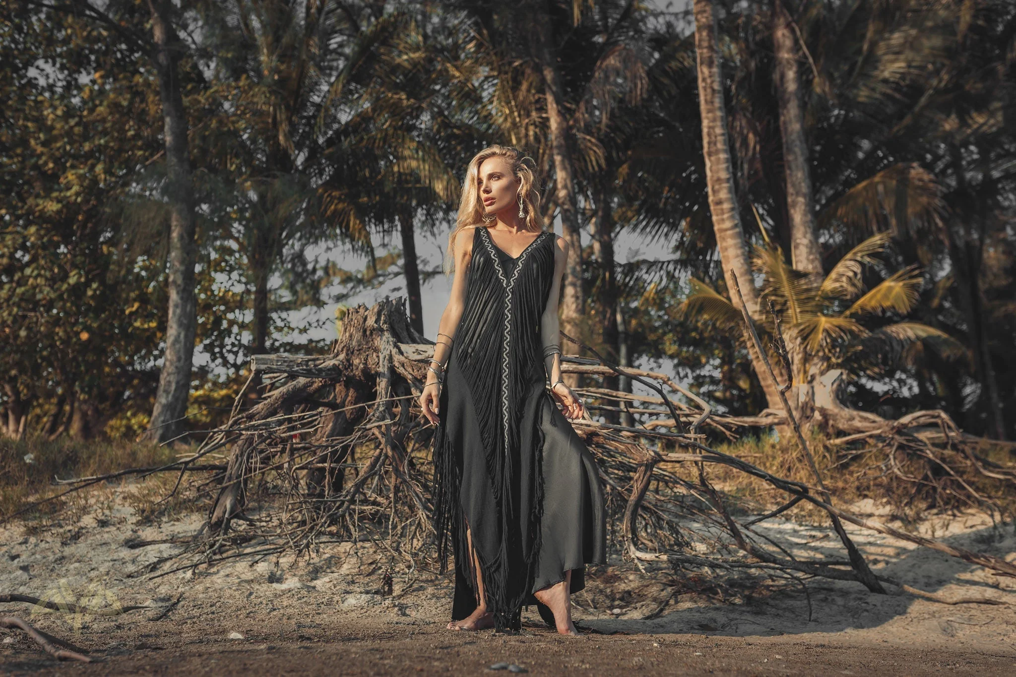 Boho Handwoven and Hand-Loomed Dress • Tribal Raw Cotton Cover-up - Image 10